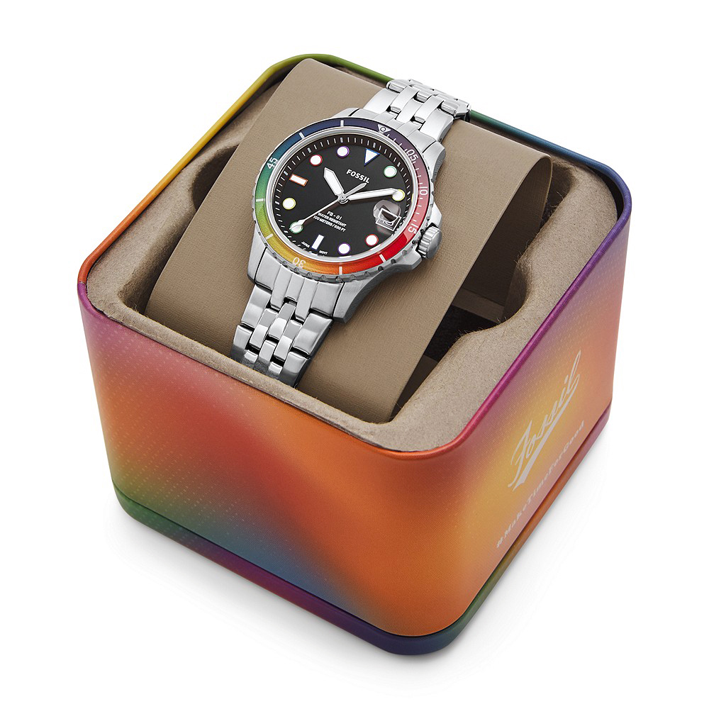 Fossil LE1111 zegarek srebrny klasyczny FB-01 bransoleta - miniatura 5