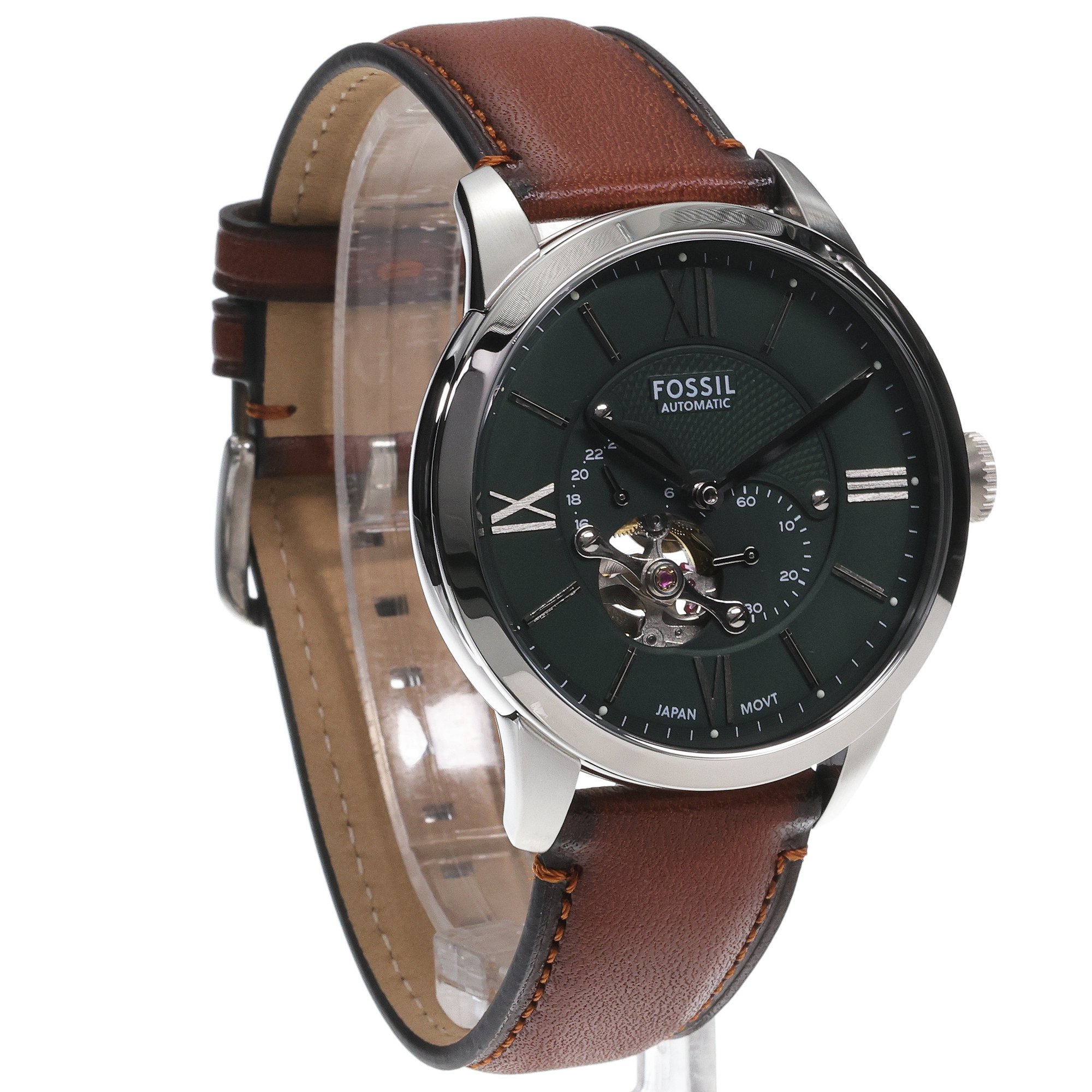zegarek Fossil ME3265 automatyczny męski Męskie Black Leather Strap 44mm