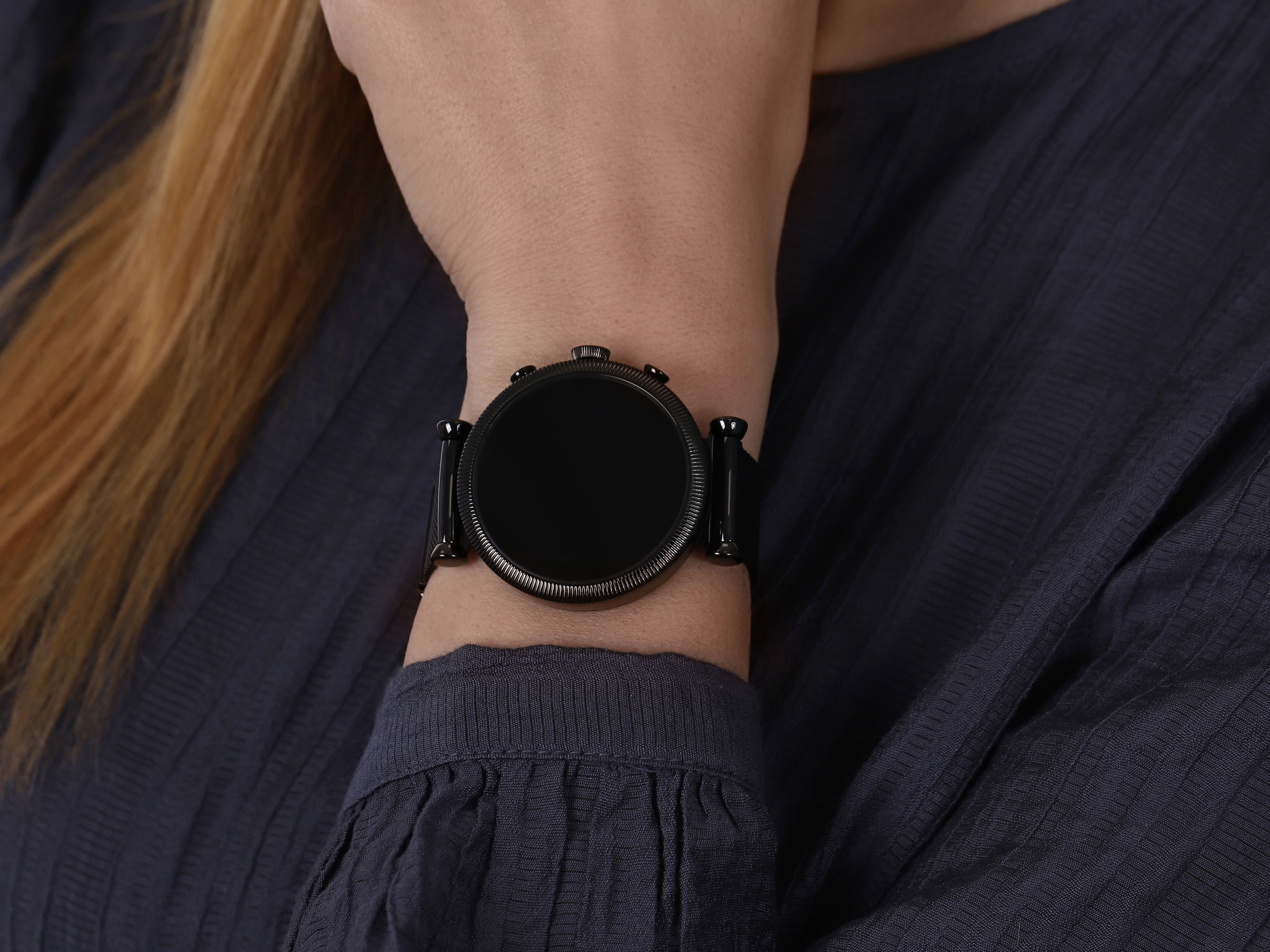 zegarek Fossil Smartwatch FTW6055SET kwarcowy damski Fossil Q Gen 4 Smartwatch Sloan HR Black Stainless Steel Mesh - miniatura 4