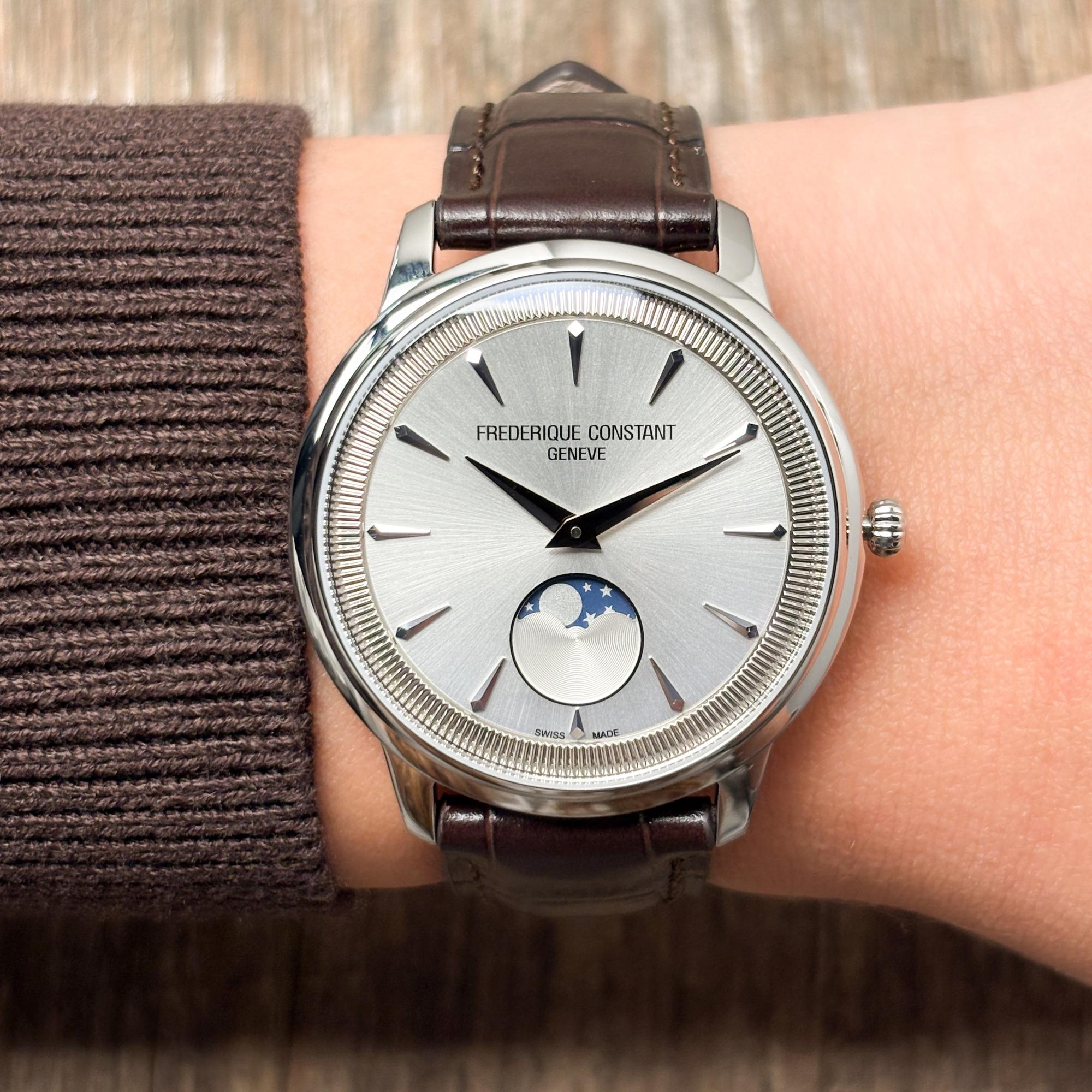 zegarek Frederique Constant FC-206S3S6 Classics Moneta Moonphase Classics szafirowe - miniatura 11