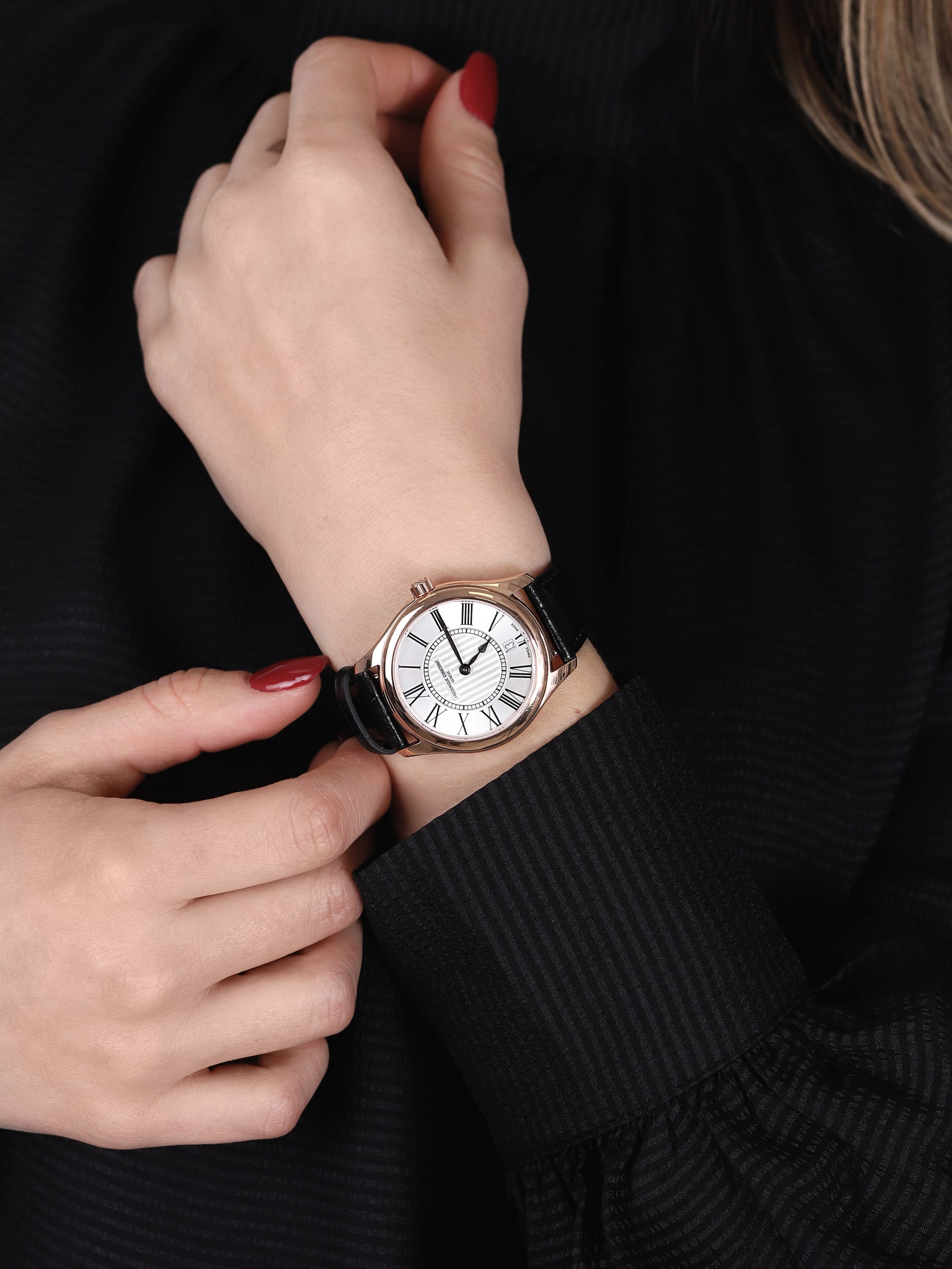 zegarek Frederique Constant FC-220MS3B4 różowe złoto Classics - miniatura 3