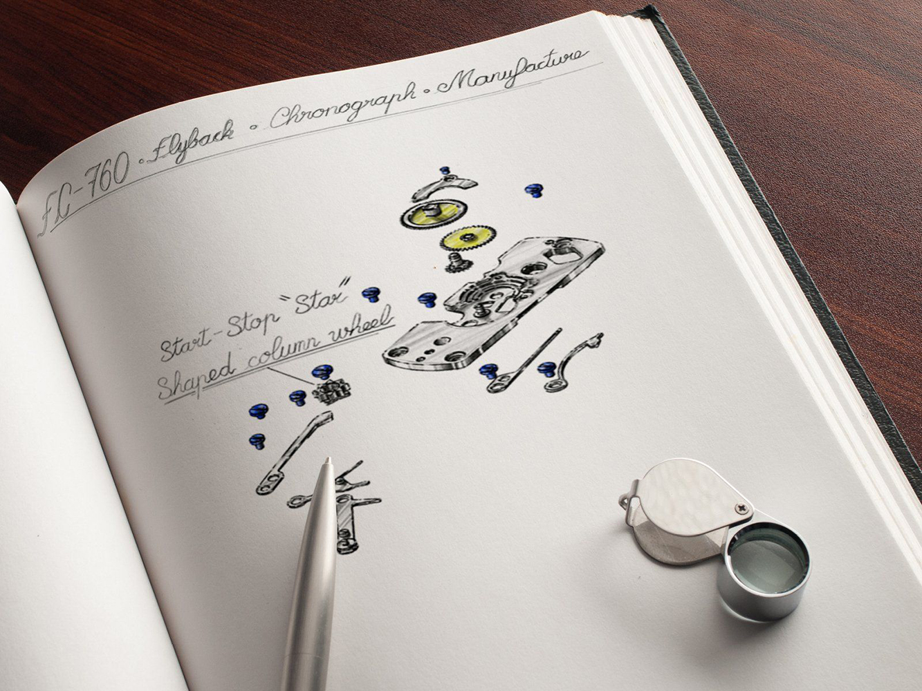 zegarek Frederique Constant FC-760V4H4 męski z tachometr Manufacture - miniatura 6