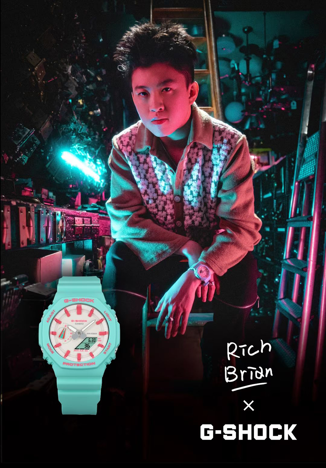 zegarek G-SHOCK GA-2100RB-3AER czarny G-SHOCK Original - miniatura 10
