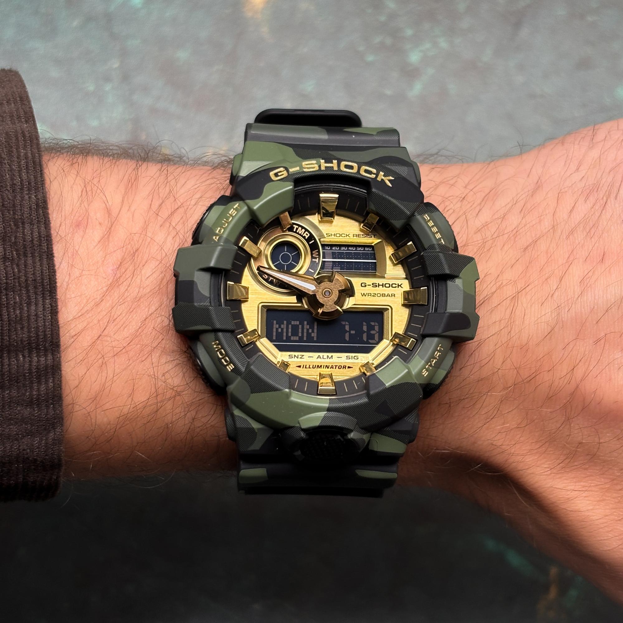 zegarek G-SHOCK GA-700CMG-3AER G-Shock Bold Camo Series - Camo And Gold G-SHOCK Original mineralne - miniatura 11