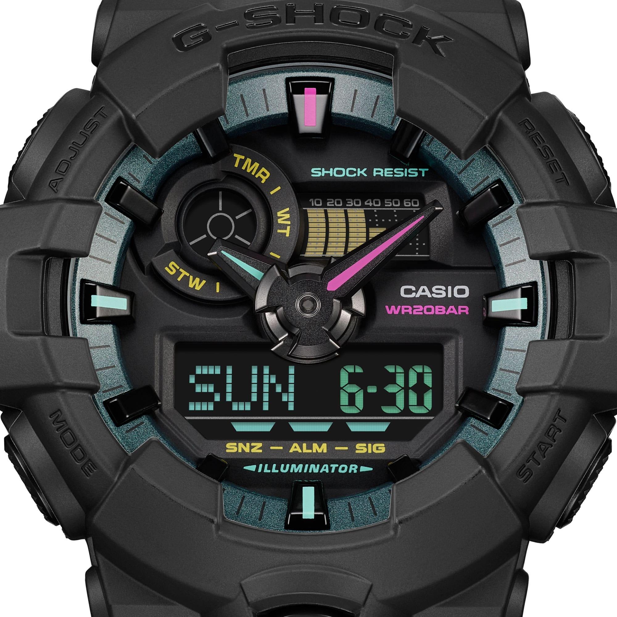 zegarek G-SHOCK GA-700MF-1AER kwarcowy męski G-SHOCK Original G-SHOCK MULTI-FLUORESCENT ACCENTS - miniatura 4