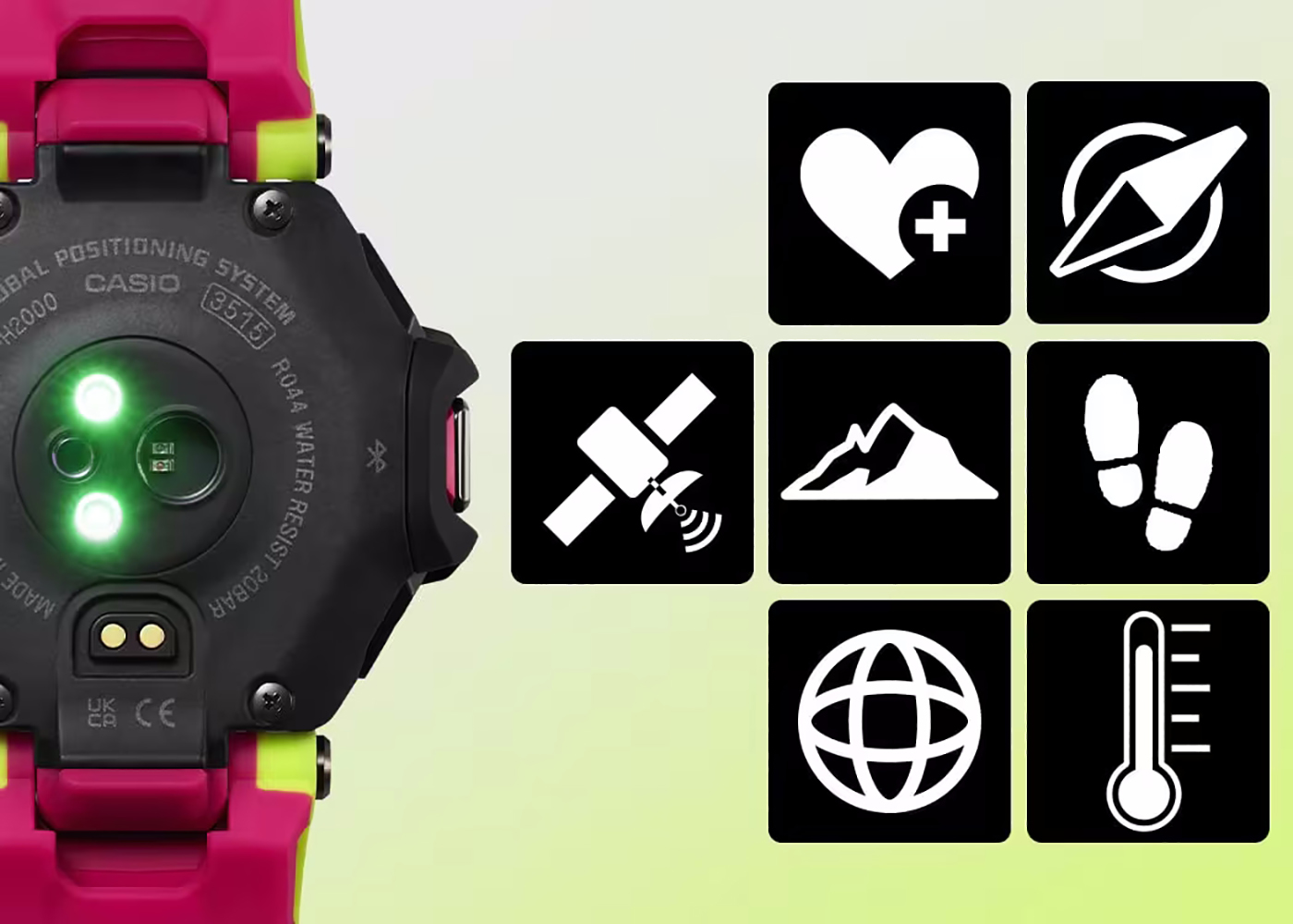 zegarek G-SHOCK GBD-H2000-2ER G-SQUAD Heart Rate Monitor Bluetooth G-SHOCK G-SQUAD mineralne