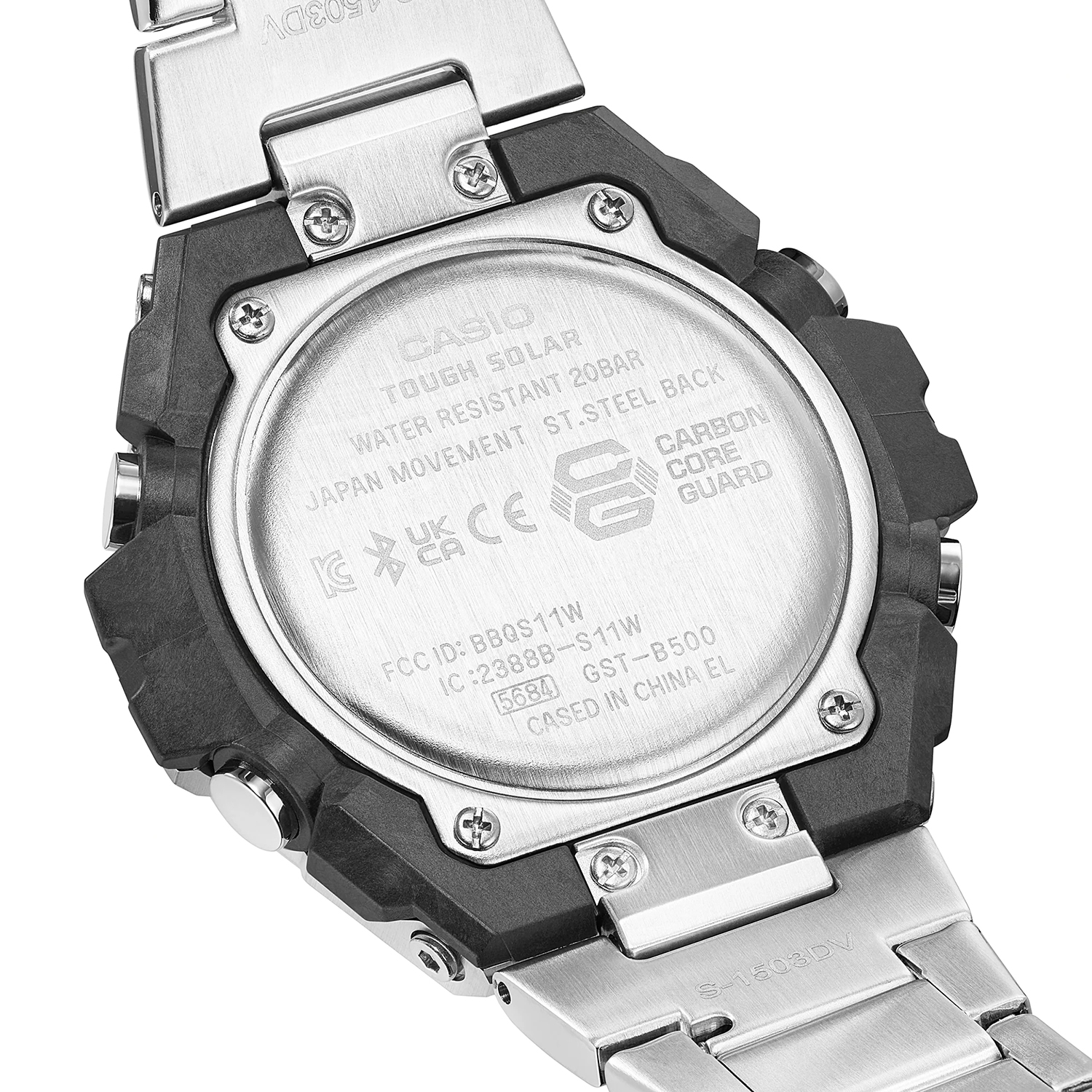 zegarek G-SHOCK GST-B500D-1AER solar męski G-SHOCK G-STEEL G-STEEL BLUETOOTH CARBON