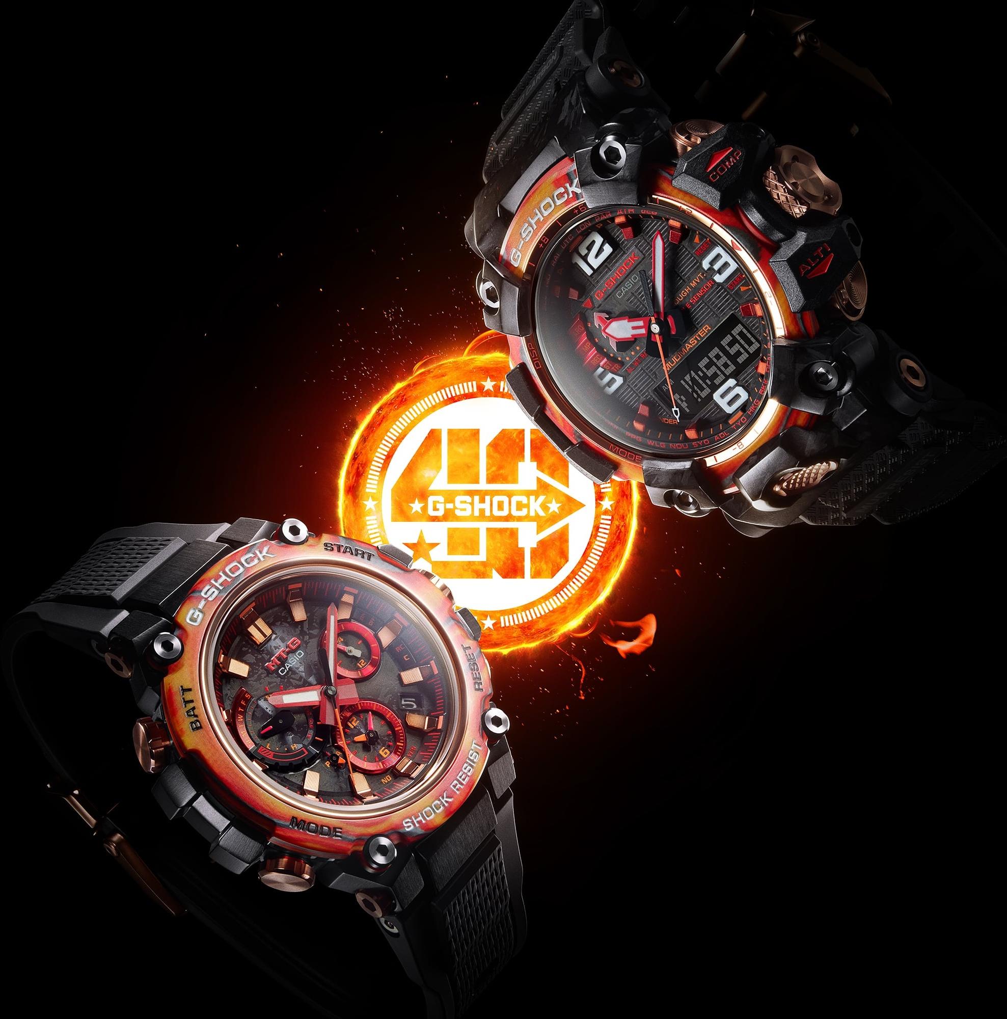 zegarek G-SHOCK GWG-2040FR-1AER Mudmaster Flare Red Series G-Shock 40th Anniversary G-SHOCK Master of G szafirowe - miniatura 11