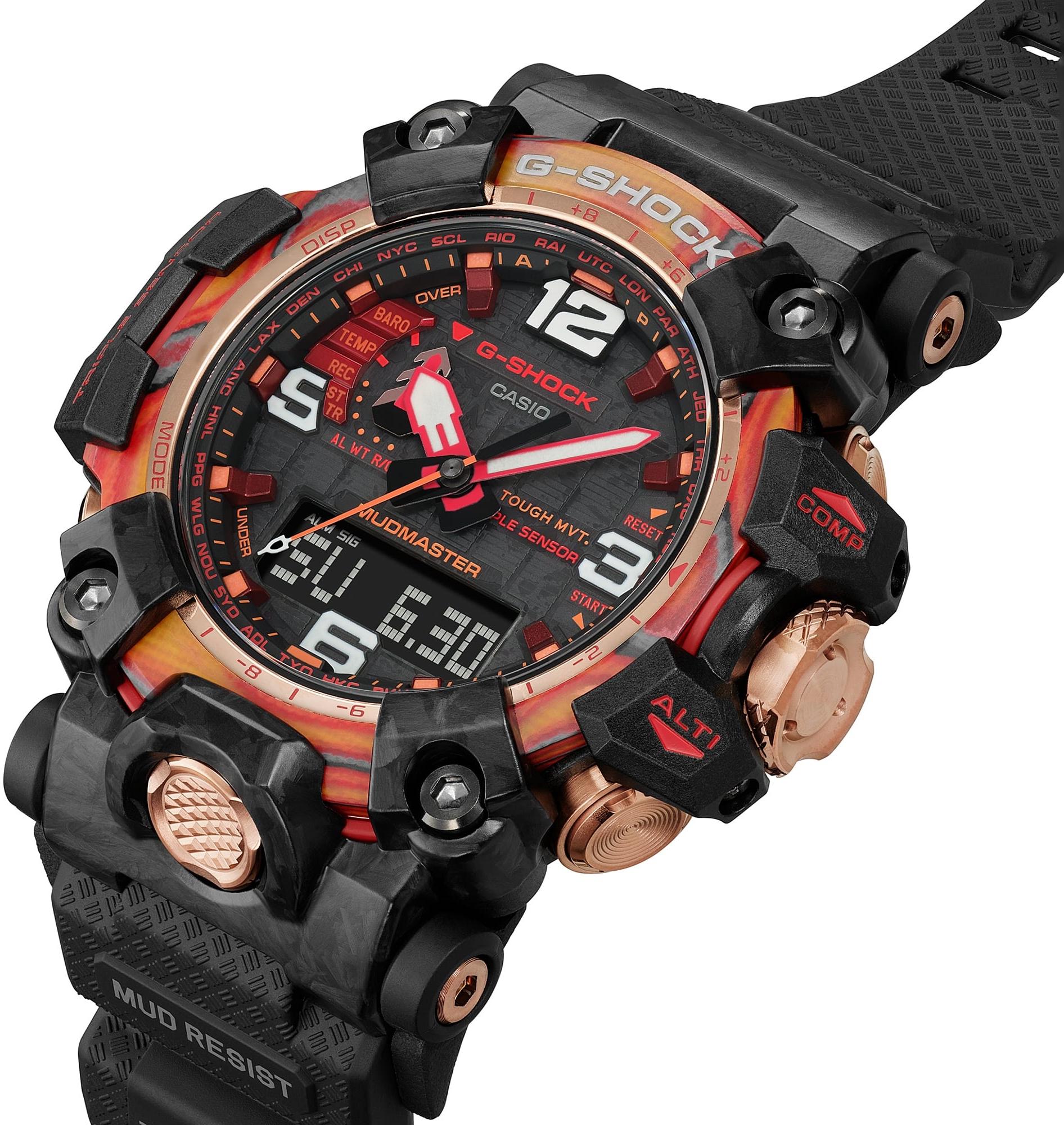 zegarek G-SHOCK GWG-2040FR-1AER Mudmaster Flare Red Series G-Shock 40th Anniversary męski z termometr G-SHOCK Master of G - miniatura 6