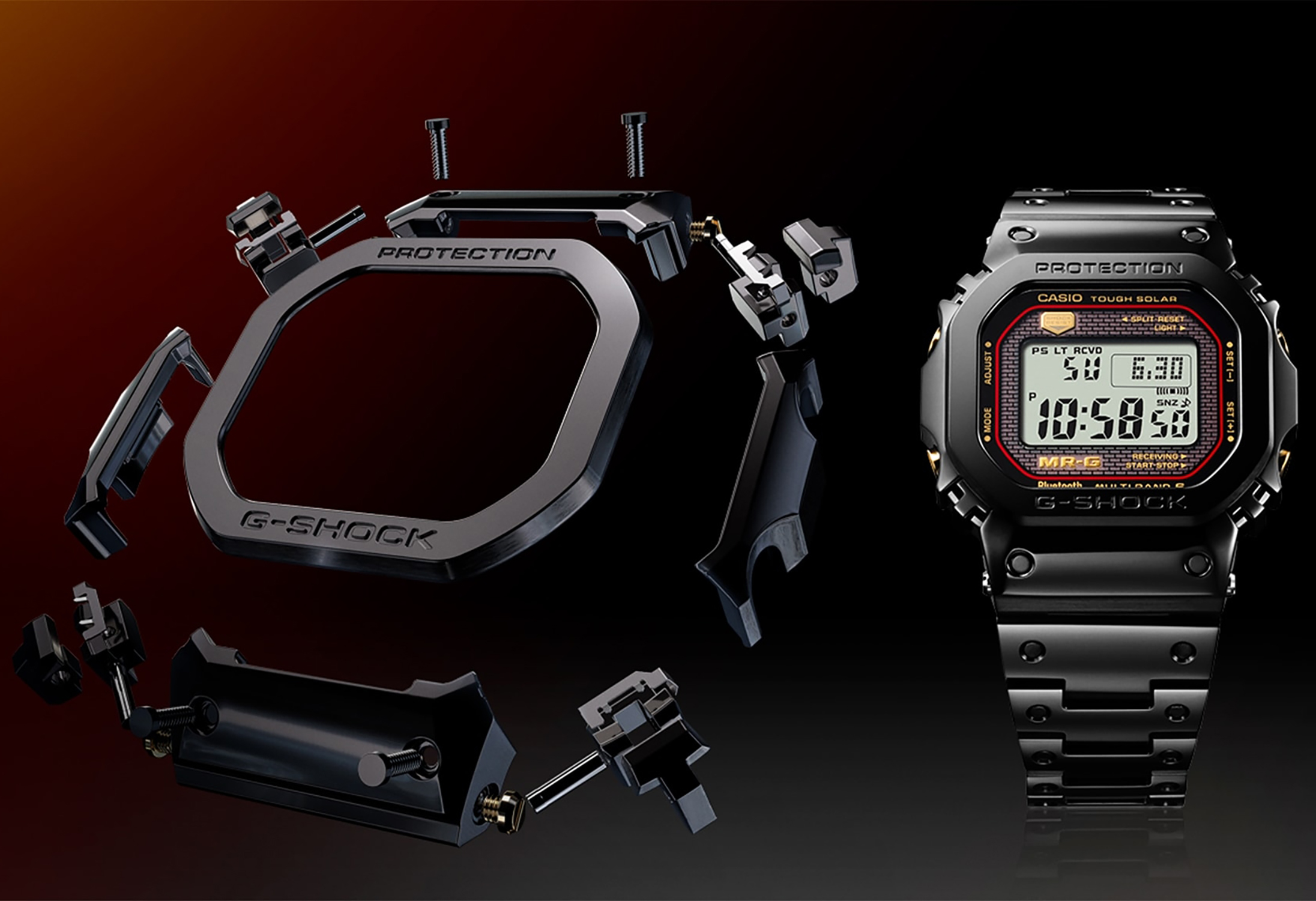 zegarek G-SHOCK MRG-B5000B-1DR solar męski G-SHOCK Master of G - miniatura 9