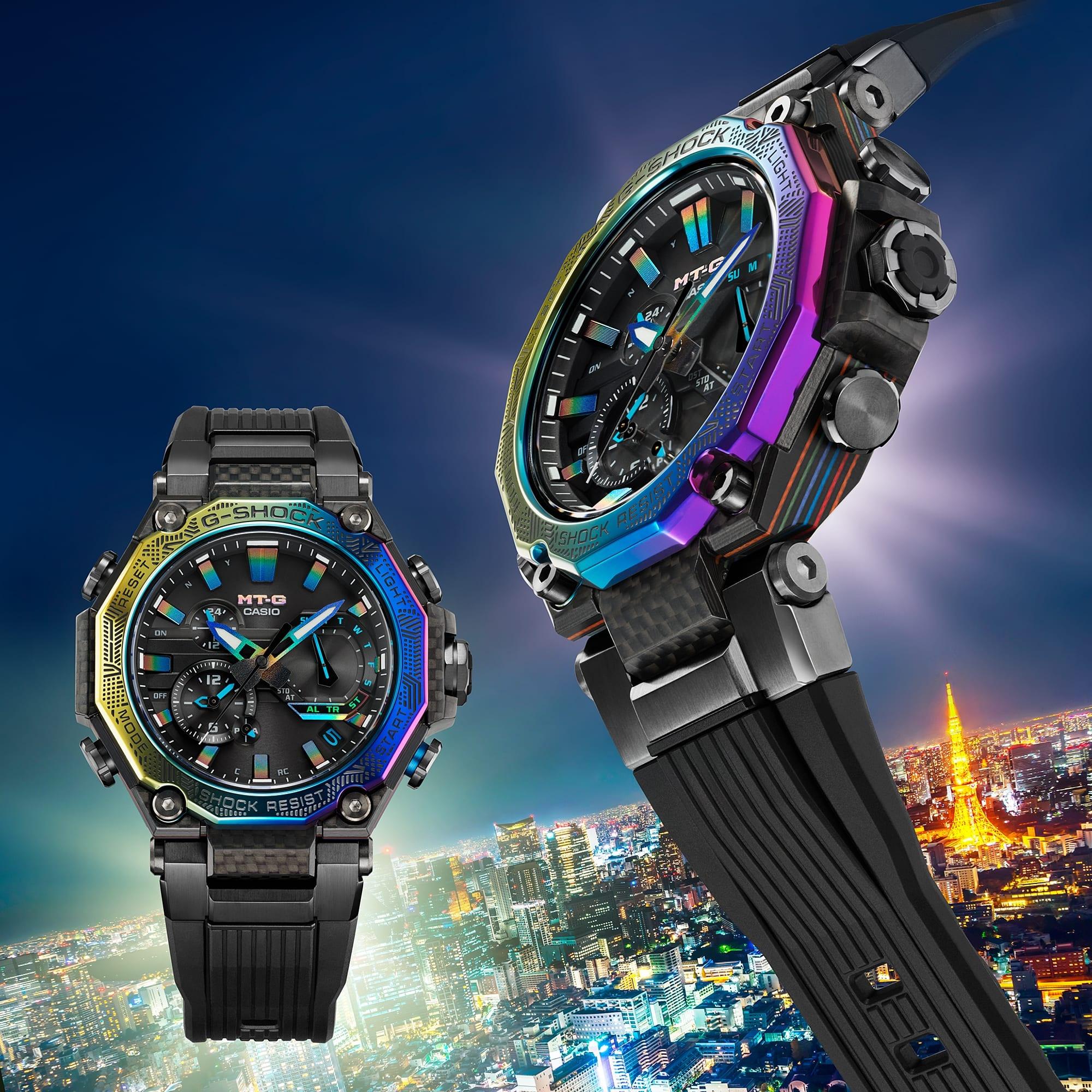 zegarek G-SHOCK MTG-B2000YR-1AER Rainbow IP Inspired by City Night G-SHOCK Exclusive szafirowe - miniatura 12