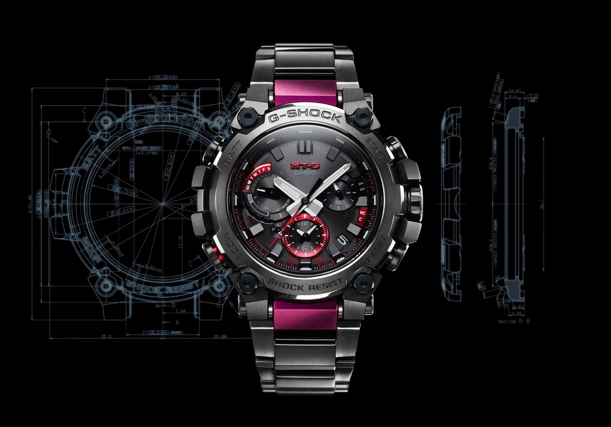zegarek G-SHOCK MTG-B3000BD-1AER czarny G-SHOCK Exclusive