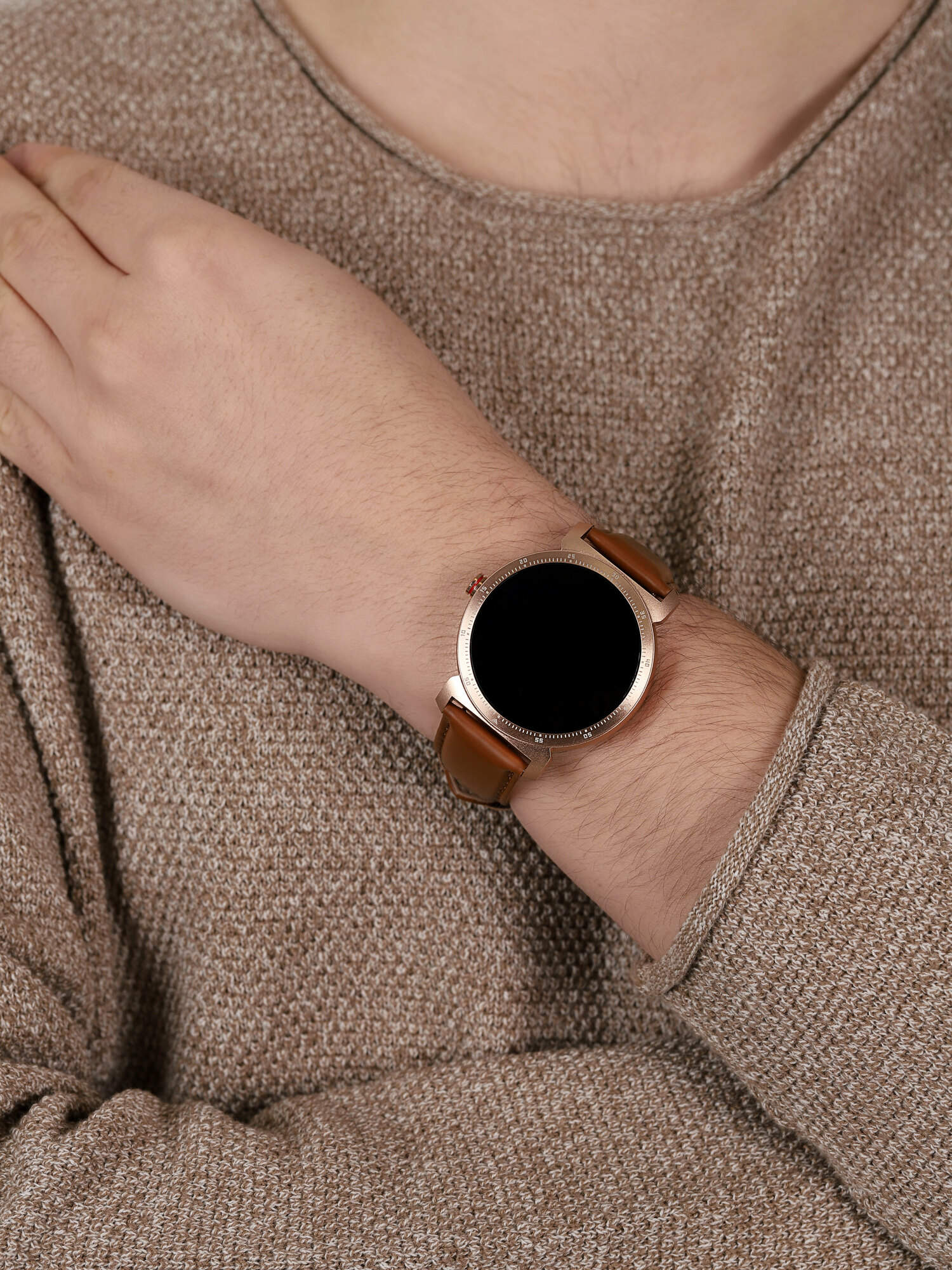 zegarek Garett 5903246282757 kwarcowy męski Męskie Smartwatch Garett GT20S Złoty - miniatura 3