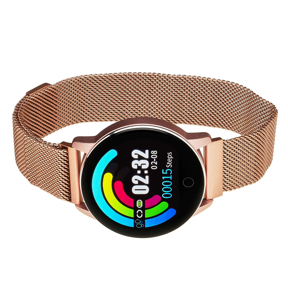 Garett 5903246286328 Damskie Smartwatch Garett Lady Bella różowy stalowy zegarek damski sportowy z tworzywa sztucznego - miniatura 5