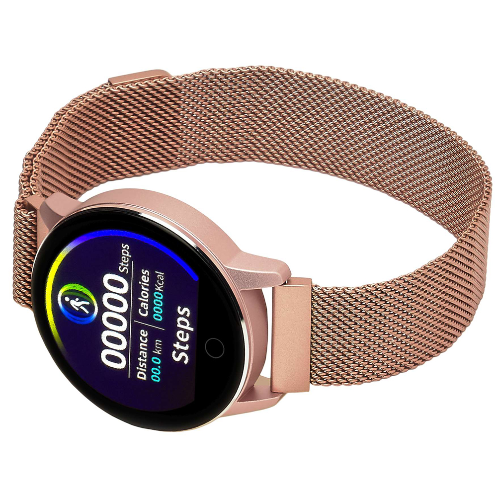 Garett 5903246286328 Smartwatch Garett Lady Bella różowy stalowy Damskie sportowy zegarek różowe złoto - miniatura 6