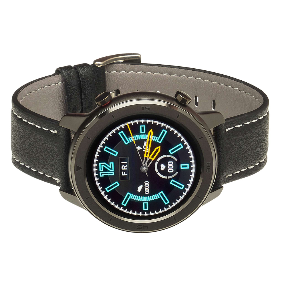 zegarek Garett 5903246286571 kwarcowy męski Męskie Smartwatch Garett Master RT czarny skórzany