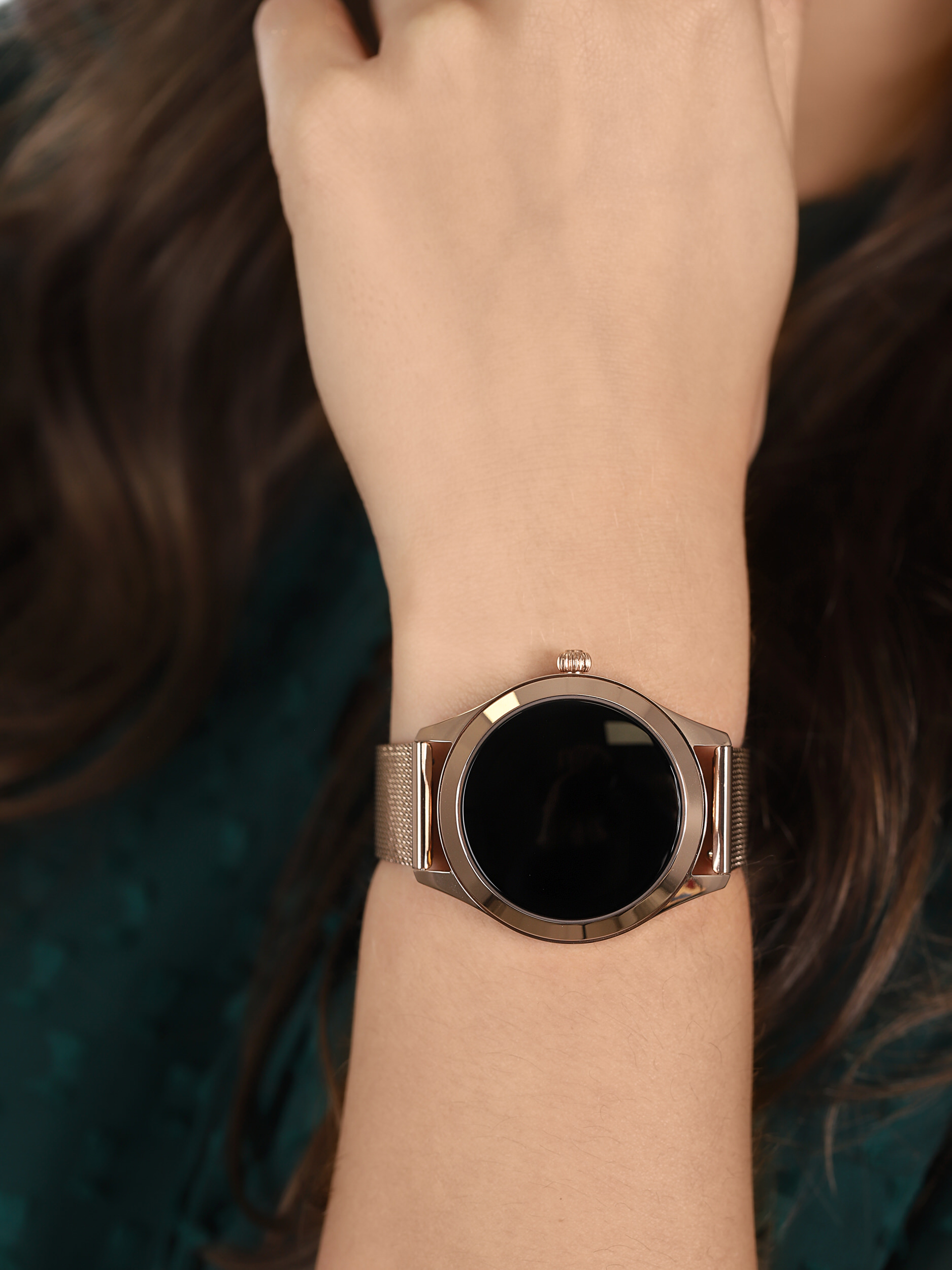 zegarek Garett 5903246287226 Smartwatch Garett Women Naomi RT złoty stalowy Damskie z tworzywa sztucznego