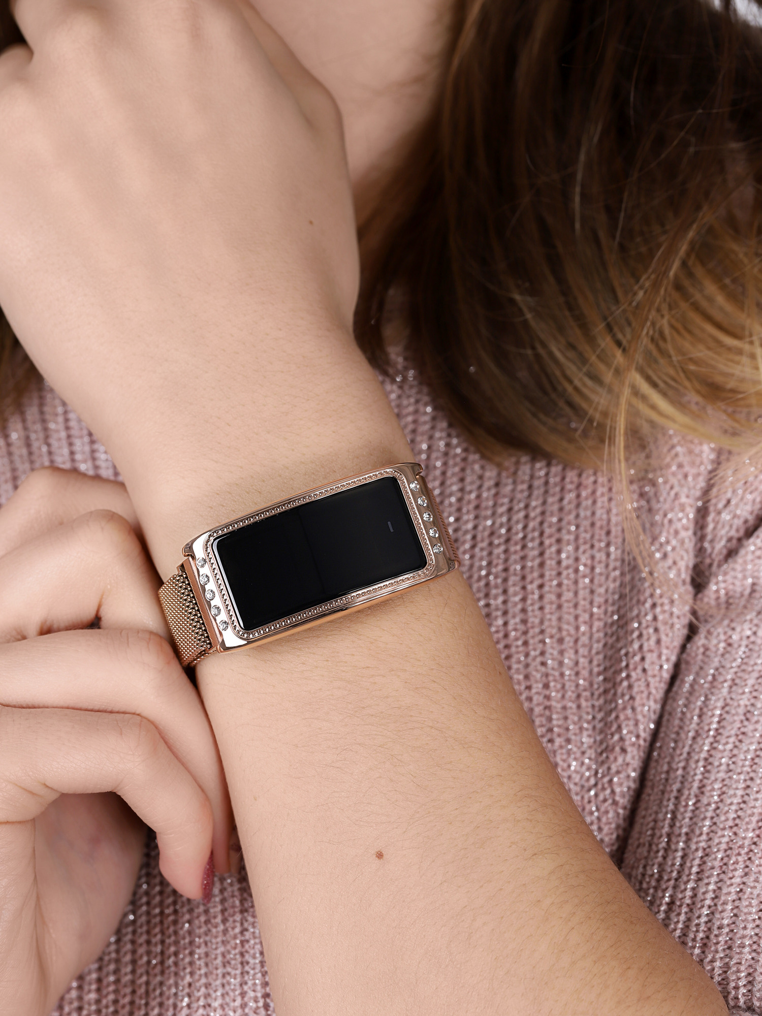 zegarek Garett 5903246287264 Smartwatch Garett Women Lucy RT złoty damski z krokomierz Damskie - miniatura 3