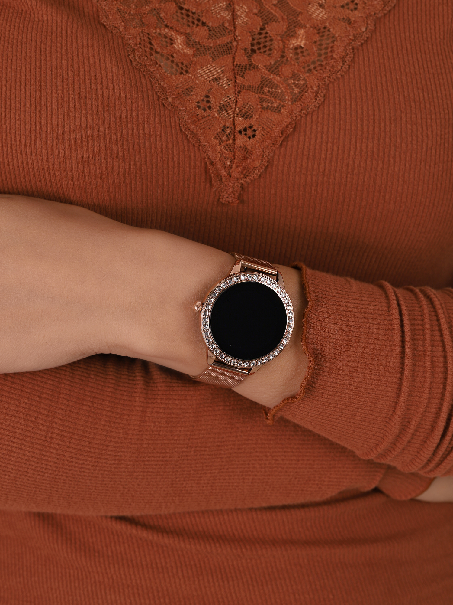 zegarek Garett 5904238480601 Smartwatch Garett Lady Kate RT gold damski z krokomierz Damskie