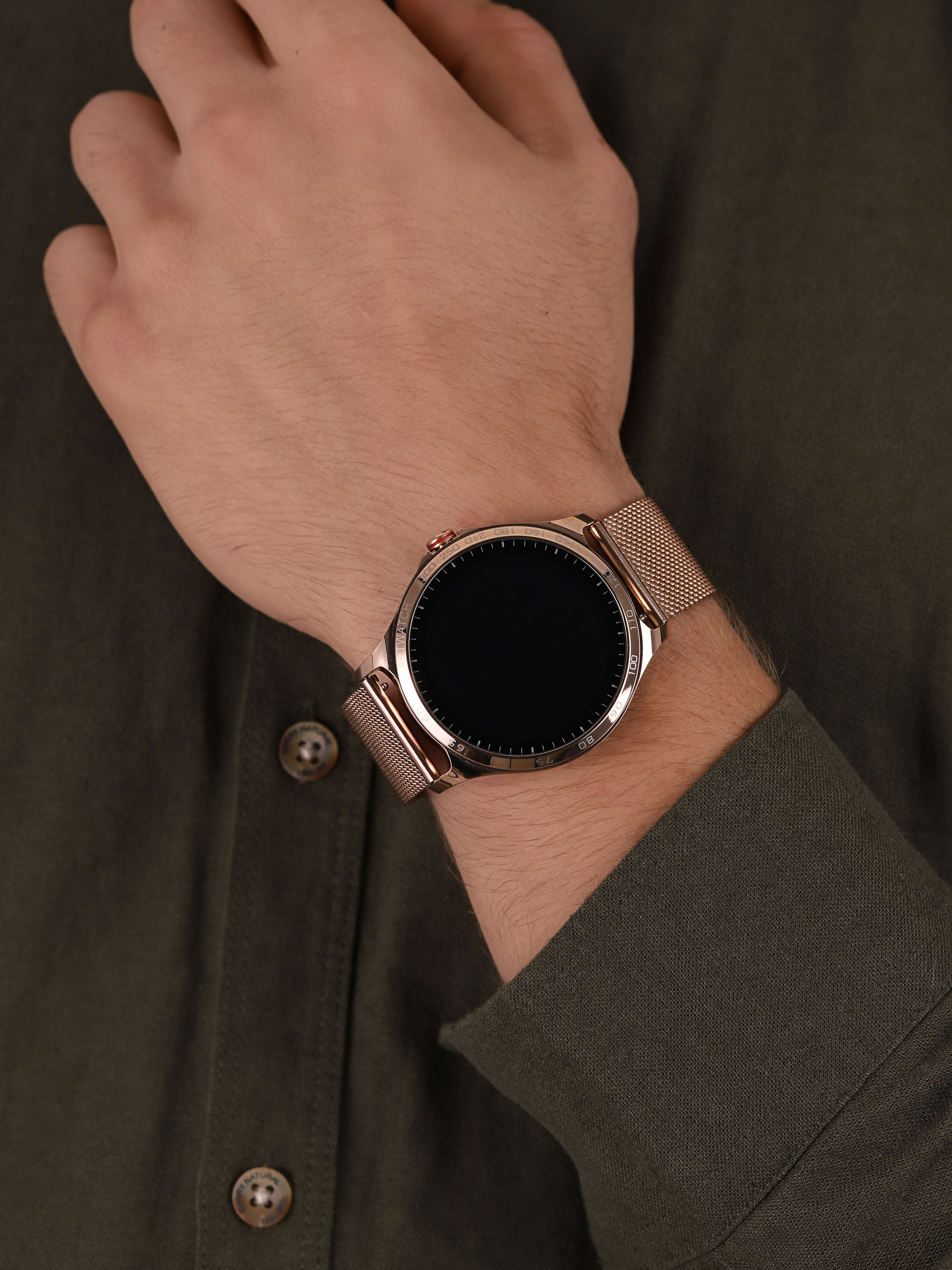 zegarek Garett 5904238480786 Smartwatch Garett Sport Factory RT gold męski z krokomierz Męskie