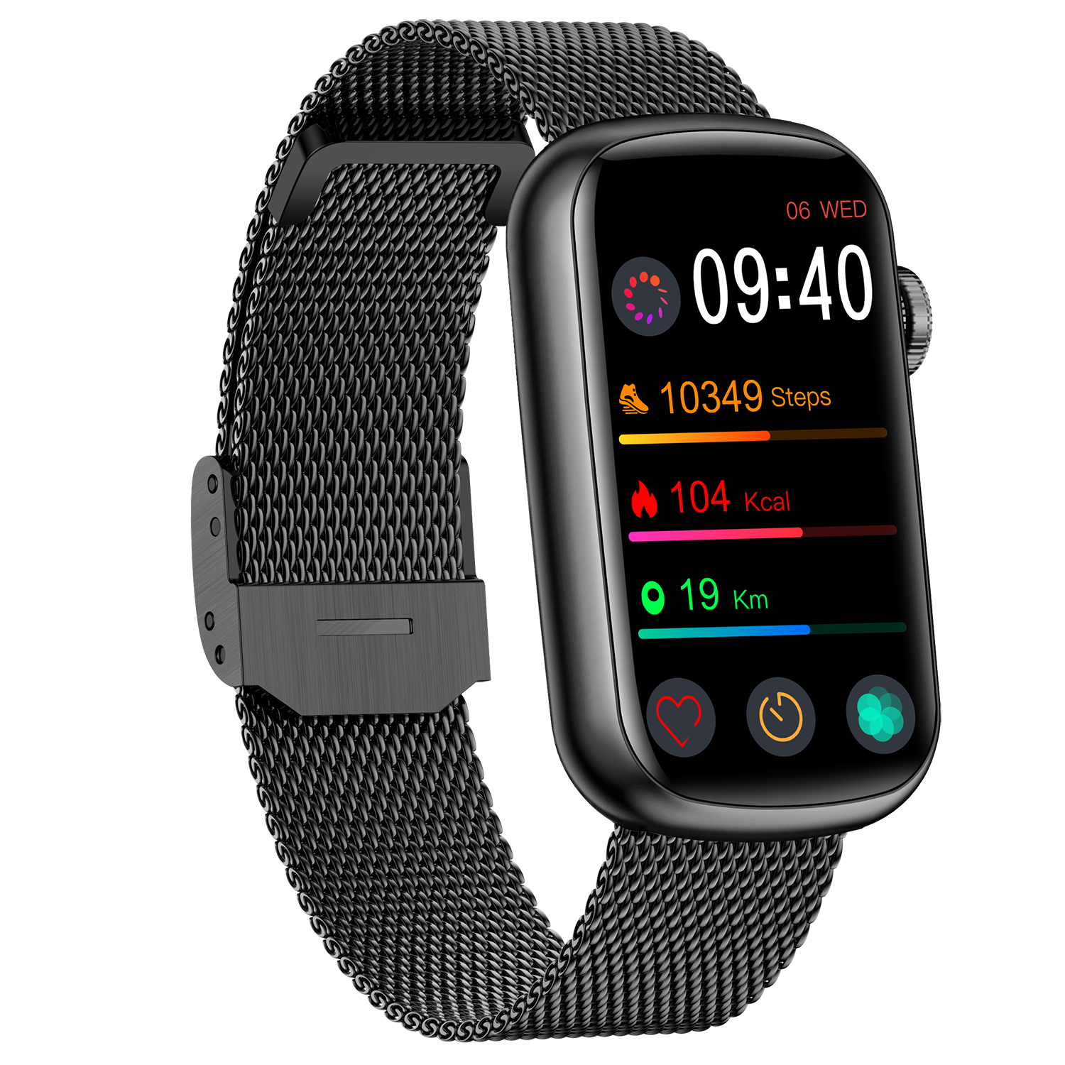 zegarek Garett 5904238483688 Smartwatch Garett Wave RT Czarny damski z krokomierz Damskie - miniatura 3