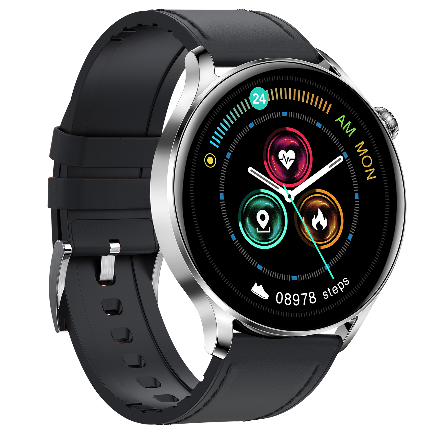 zegarek Garett 5904238483732 Smartwatch Garett Men Elegance RT Czarny męski z krokomierz Męskie - miniatura 3