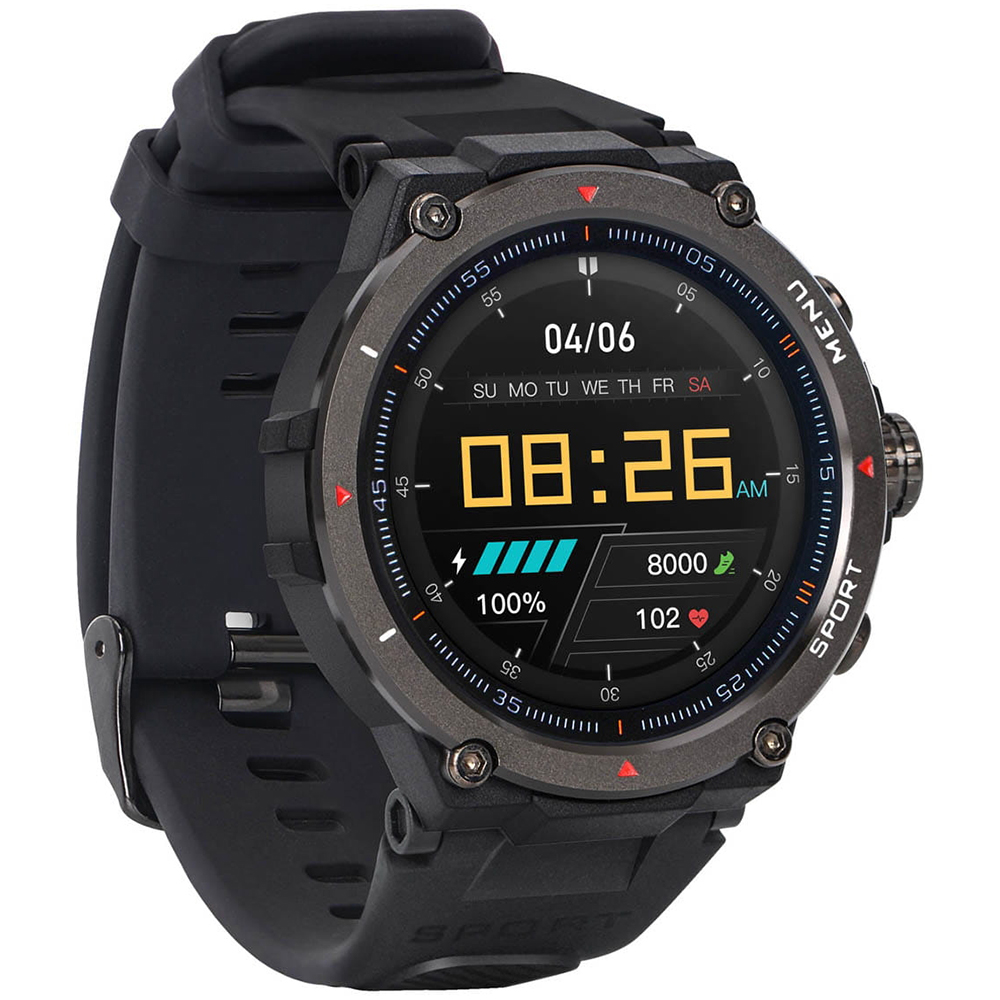 zegarek Garett 5904238484654 Smartwatch Garett GRS Pro Czarny męski z gps Męskie