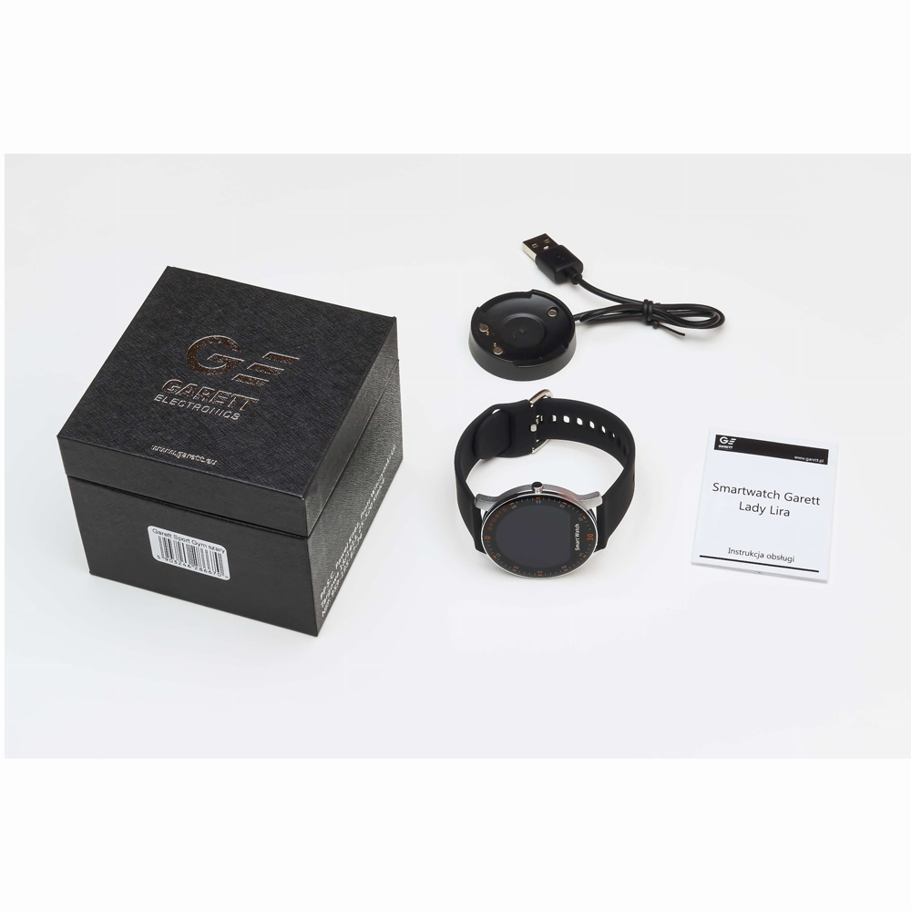 Garett 5903246286519 Damskie Smartwatch Garett Lady Lira srebrny zegarek damski sportowy z tworzywa sztucznego