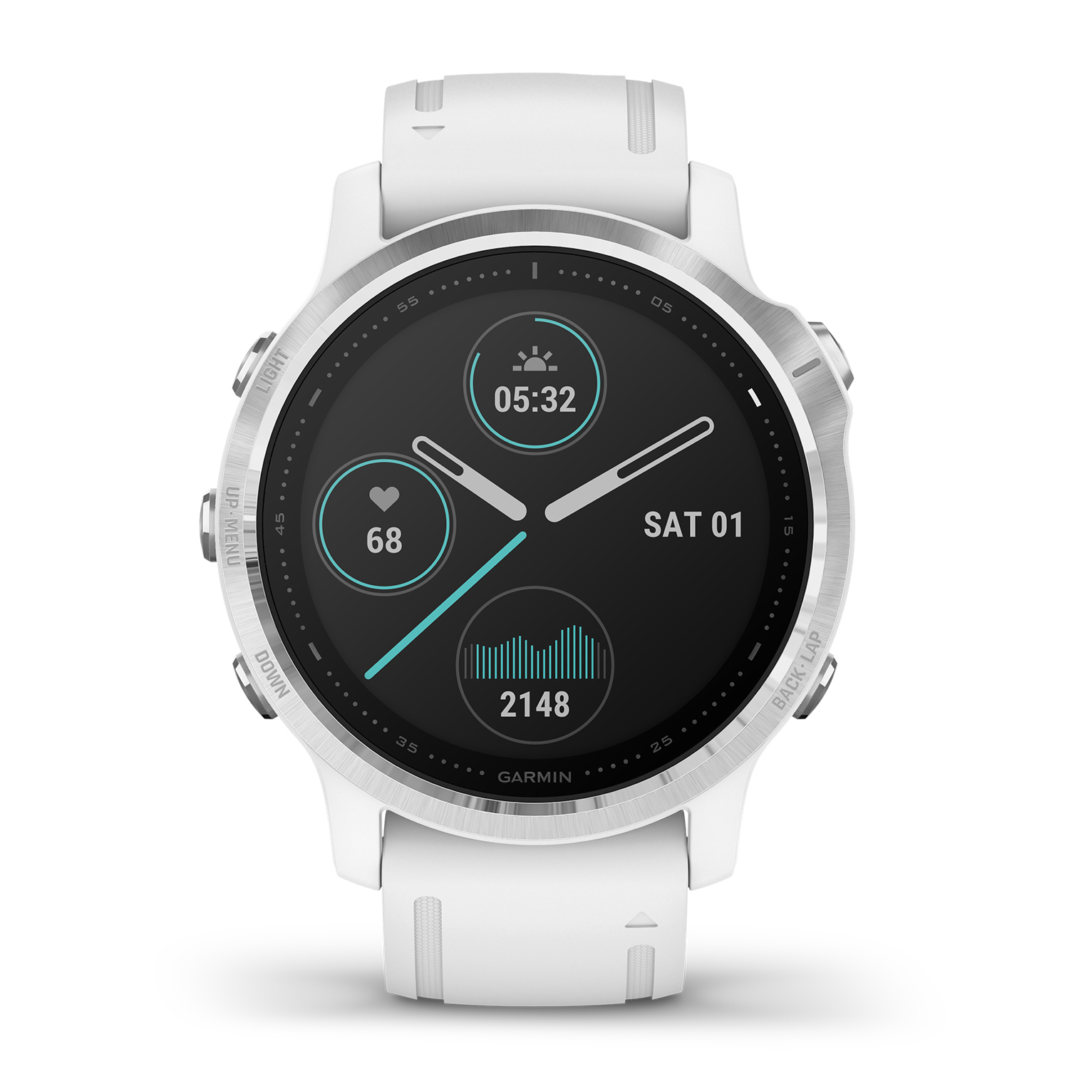 zegarek Garmin 010-02159-00 Fenix 6S Silver White Band damski z termometr Garmin Fenix - miniatura 3