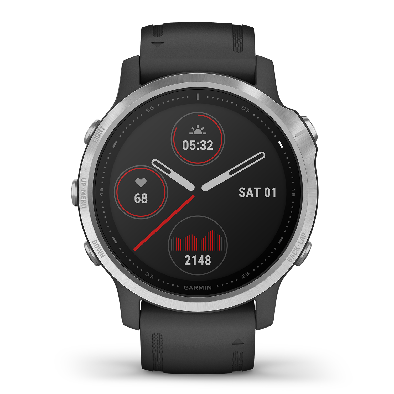 zegarek Garmin 010-02159-01 Fenix 6S Silver Black Band damski z termometr Garmin Fenix - miniatura 3