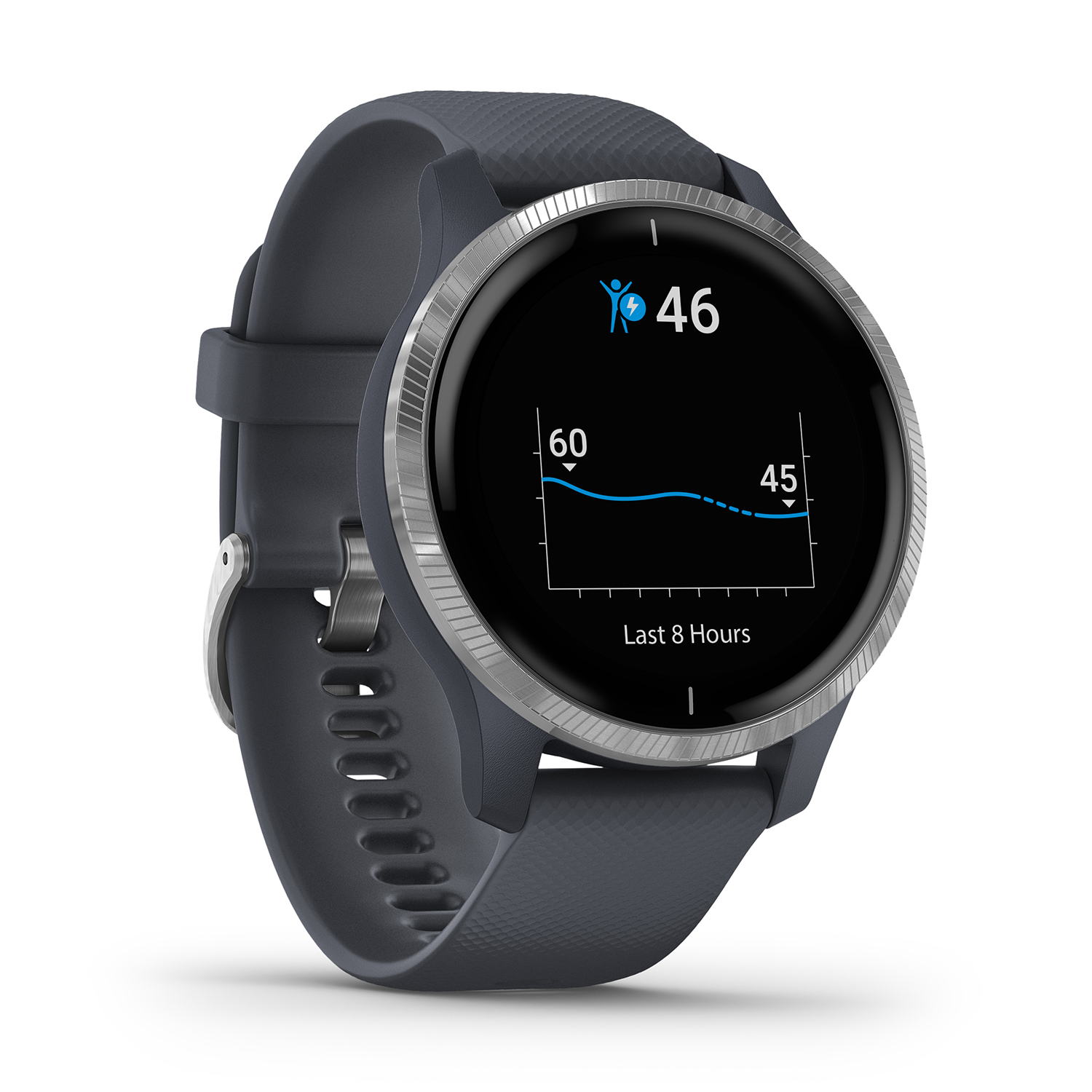 zegarek Garmin 010-02173-03 męski Garmin Venu Venu Silver Blue Granite with Blue Granite Silicone Band - miniatura 6