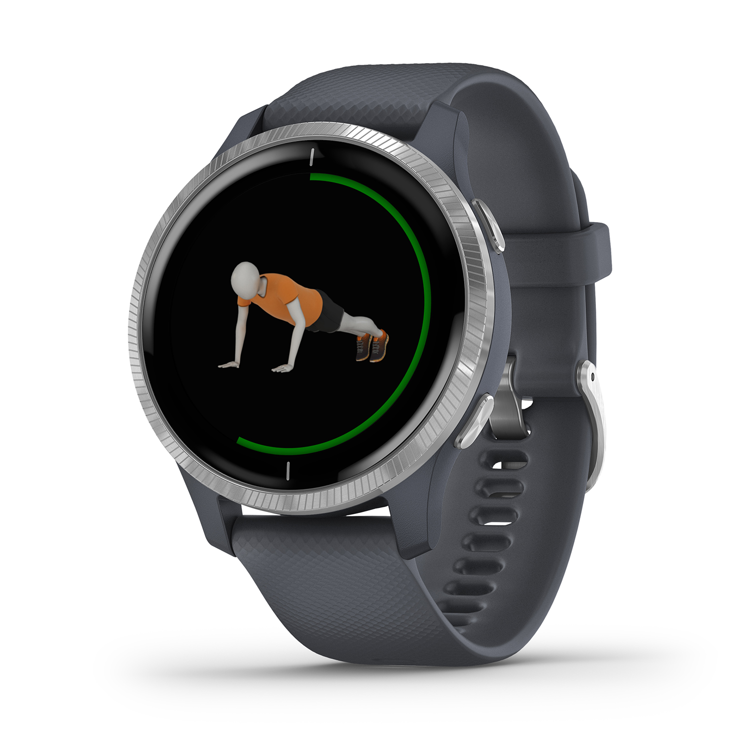 zegarek Garmin 010-02173-03 Venu Silver Blue Granite with Blue Granite Silicone Band męski z termometr Garmin Venu - miniatura 3