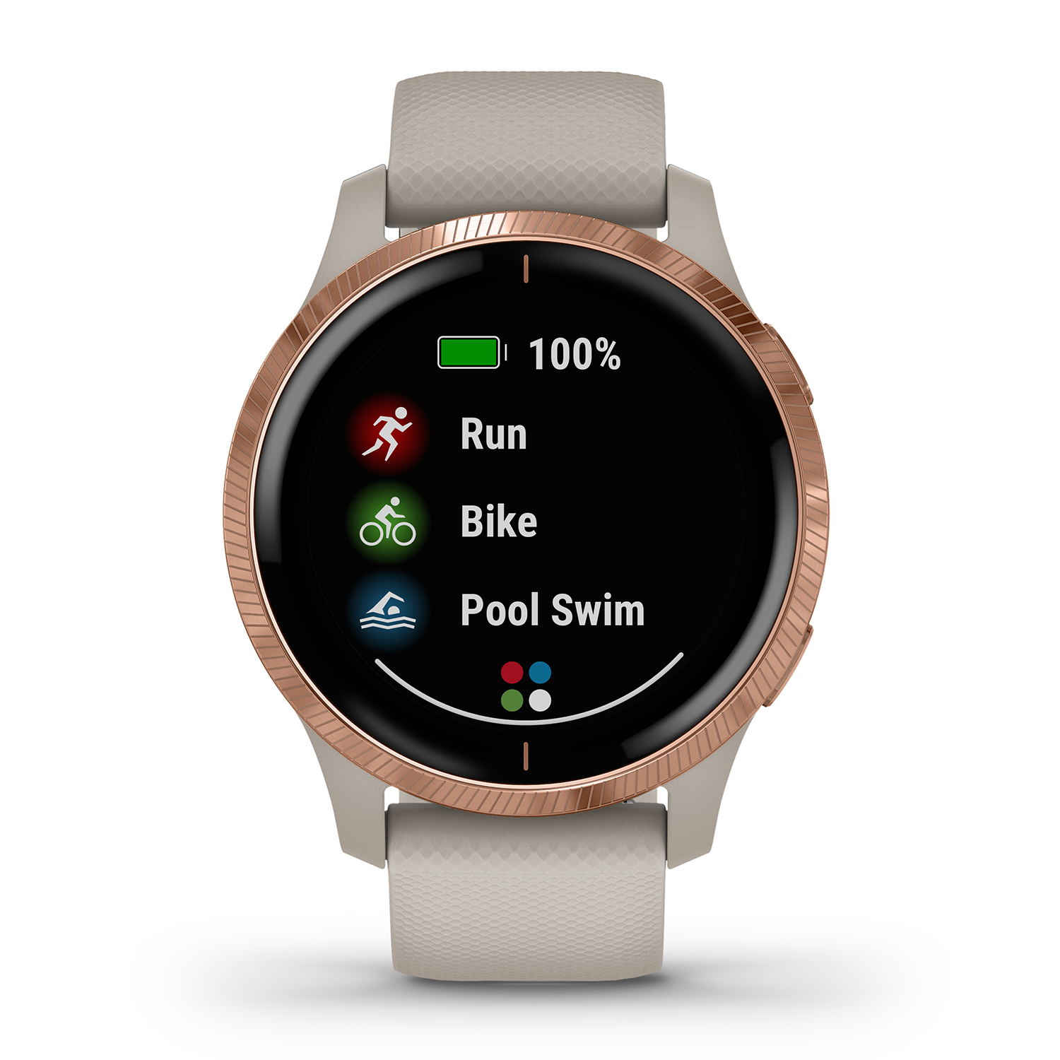 zegarek Garmin 010-02173-23 damski Garmin Venu Venu Rose Gold Light Sand with Light Sand Silicone Band - miniatura 6