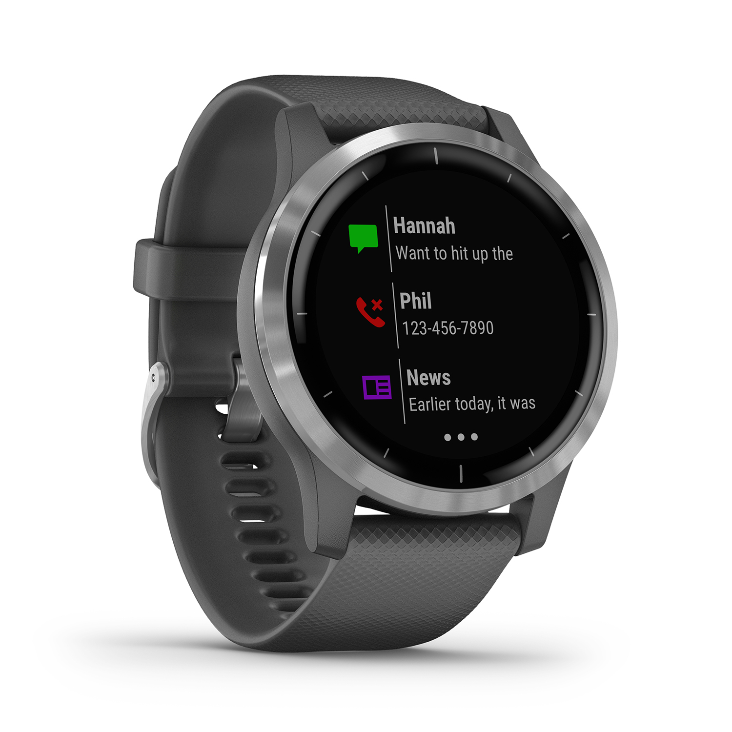 zegarek Garmin 010-02174-03 Vivoactive 4 Silver- Shadow Grey with Grey Silicone Band męski z barometr Garmin Vivoactive - miniatura 3