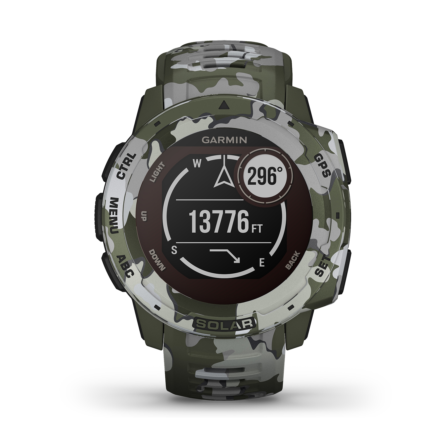 zegarek Garmin 010-02293-06 Instinct SOLAR Camo Edition Lichen Camo męski z barometr Garmin Instinct - miniatura 3