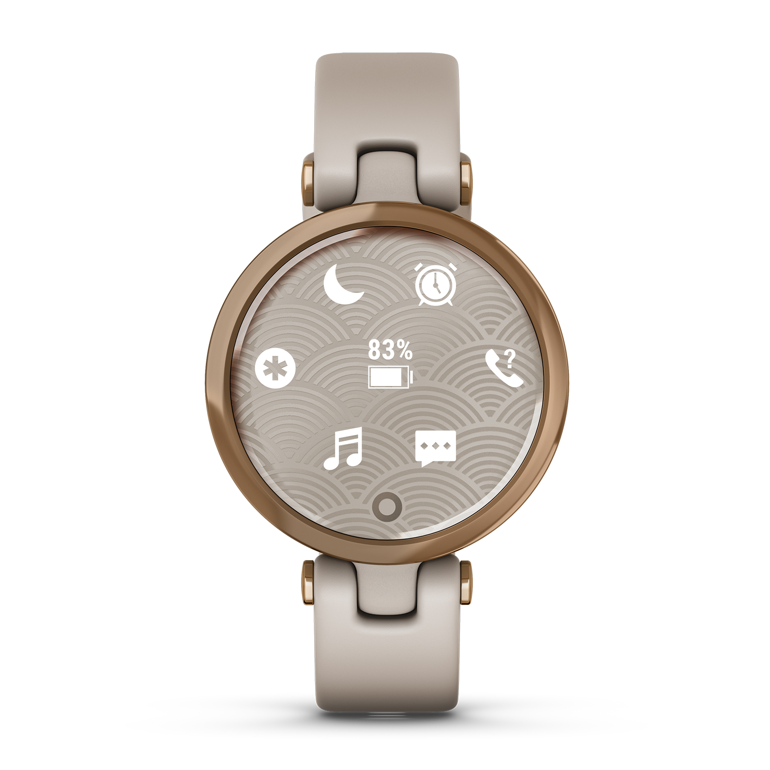zegarek Garmin 010-02384-11 Lily Sport Rose Gold Bezel with Light Sand Case and Silic Garmin Lily Gorilla Glass