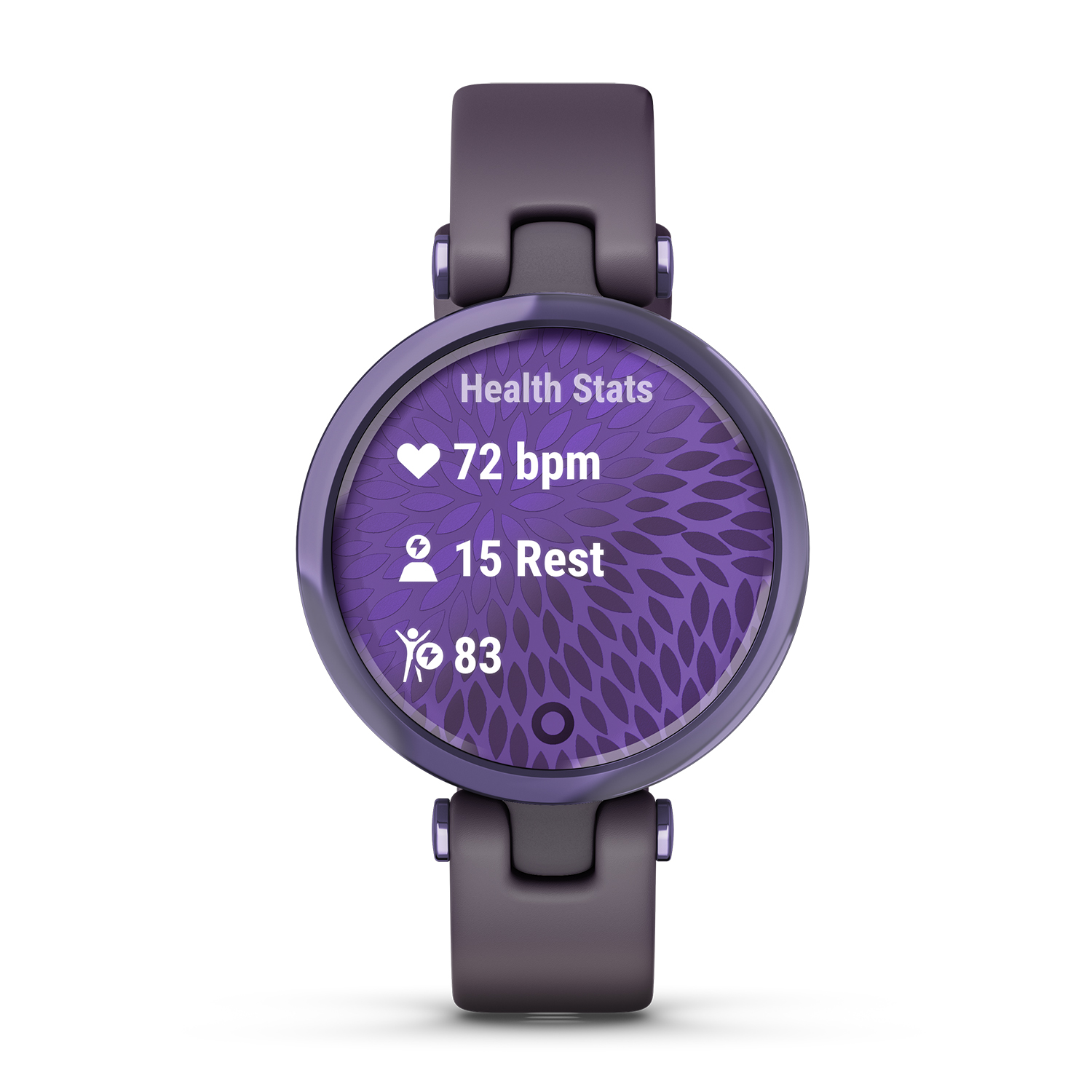 zegarek Garmin 010-02384-12 Lily Sport Midnight Orchid Bezel with Deep Orchid Case an damski z krokomierz Garmin Lily - miniatura 3