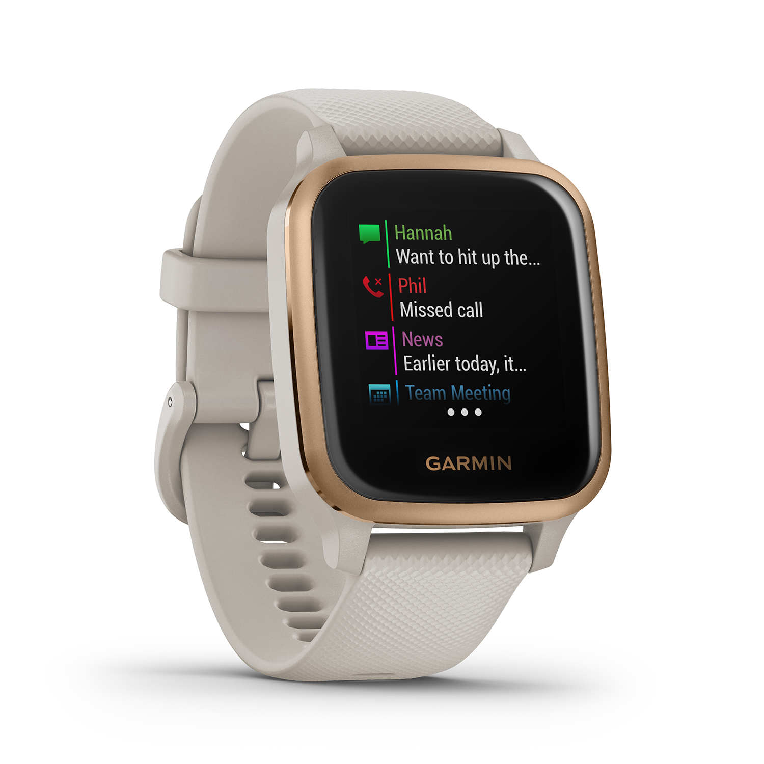 zegarek Garmin 010-02426-11 Venu Sq Music Rose Gold Aluminium Bezel with Light Sand C Garmin Gorilla Glass - miniatura 11