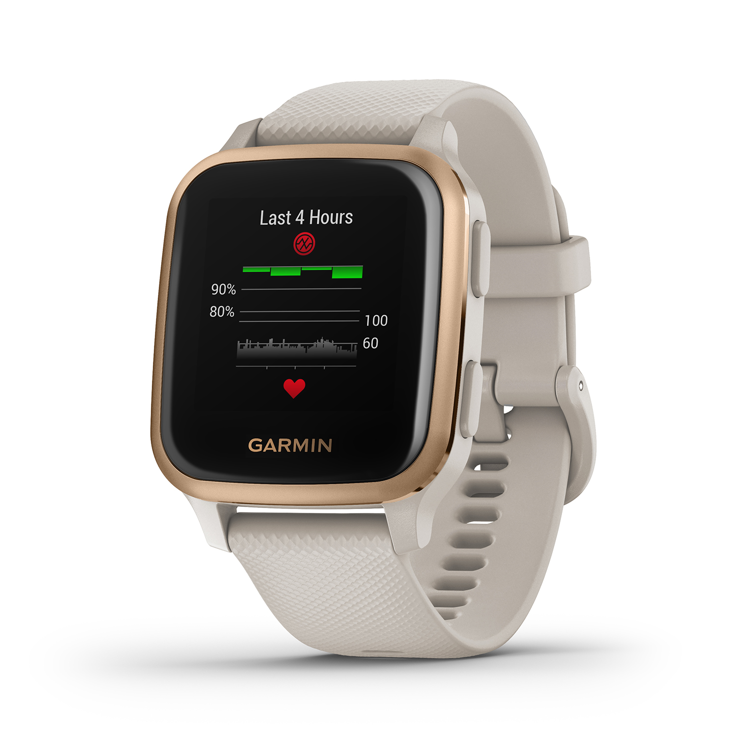 zegarek Garmin 010-02426-11 Venu Sq Music Rose Gold Aluminium Bezel with Light Sand C męski z kompas Garmin - miniatura 3