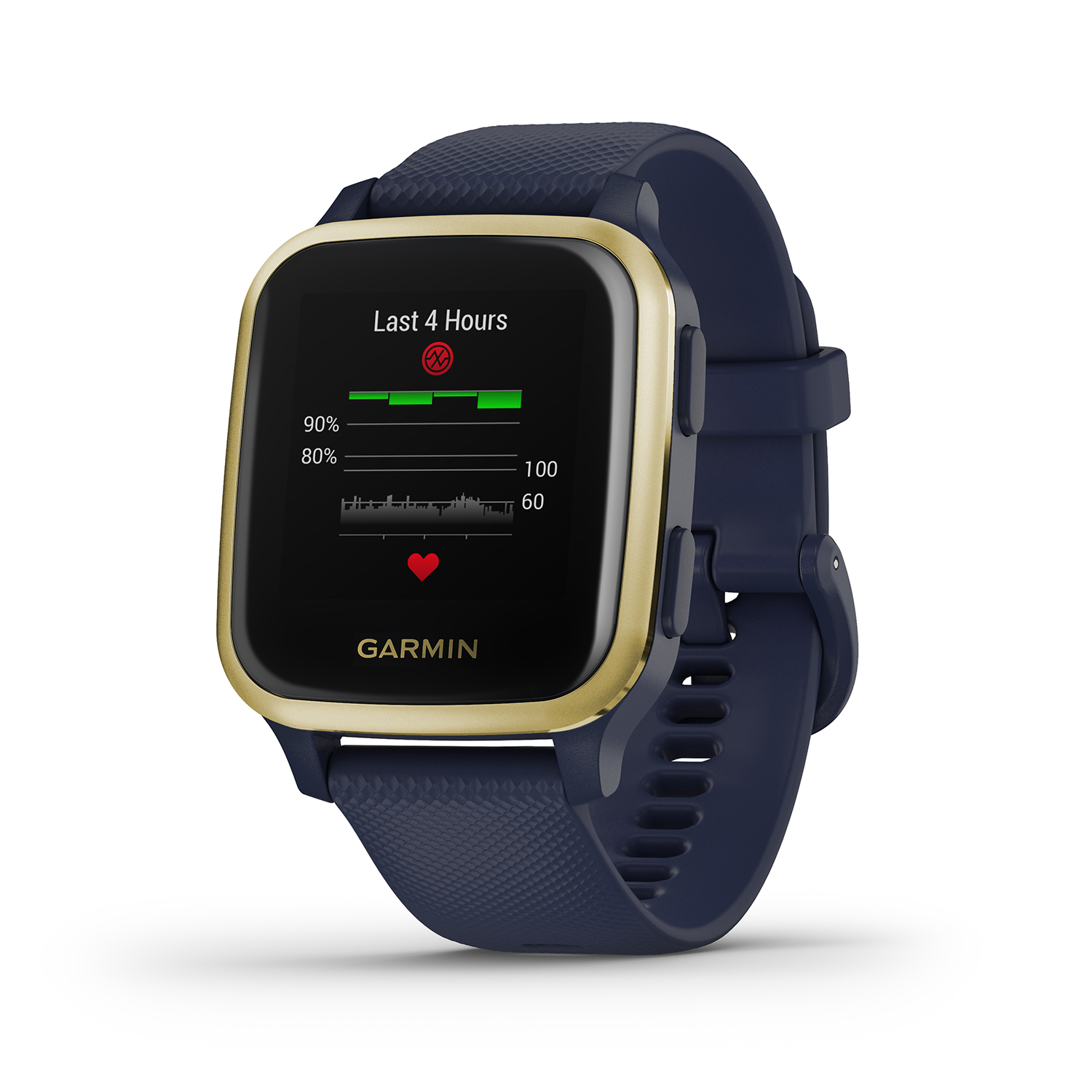zegarek Garmin 010-02426-12 Venu Sq Music Light Gold Aluminium Bezel with Navy Case a męski z kompas Garmin Venu - miniatura 3