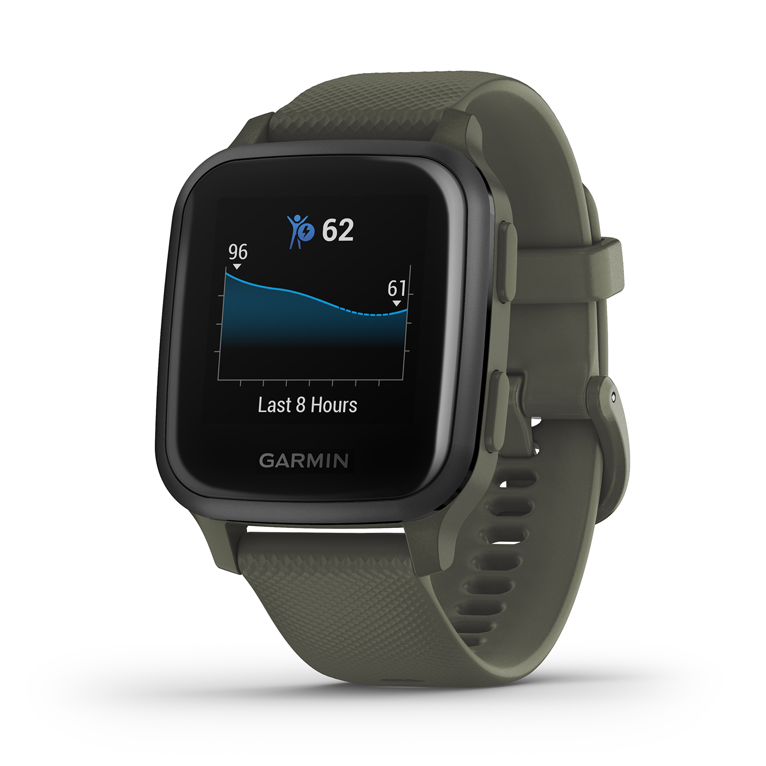zegarek Garmin 010-02426-13 Venu Sq Music Slate Aluminium Bezel with Moss Case and Si męski z kompas Garmin Venu - miniatura 3