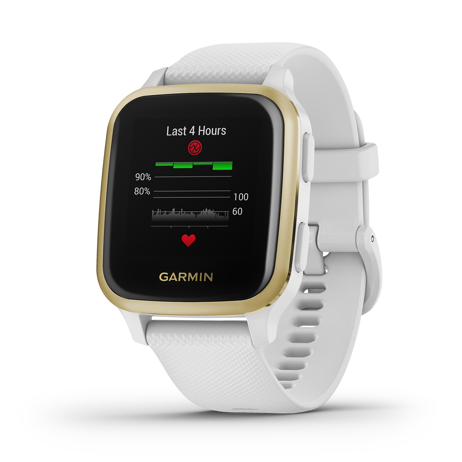 zegarek Garmin 010-02427-11 Venu Sq Light Gold Aluminium Bezel with White Case and Si męski z kompas Garmin Venu - miniatura 3