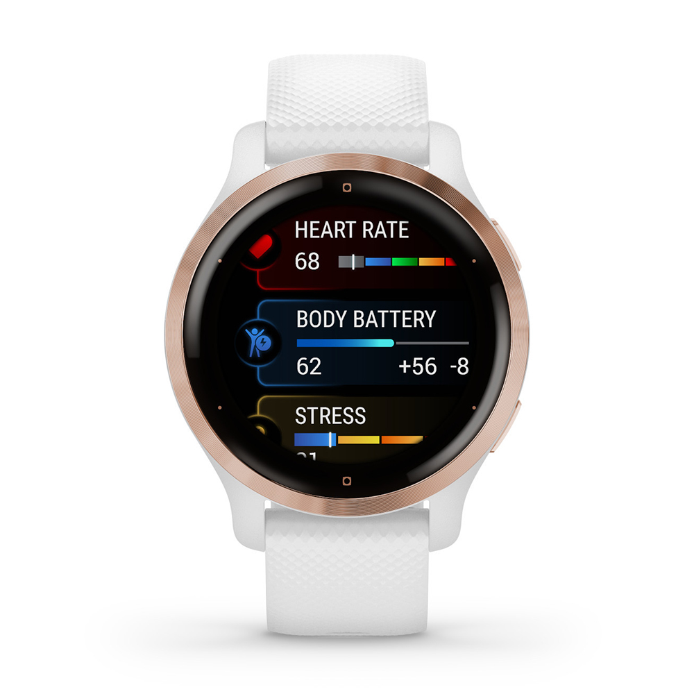 zegarek Garmin 010-02429-13 Venu 2S Rose Gold Stainless Steel Bezel with White Case a damski z termometr Venu