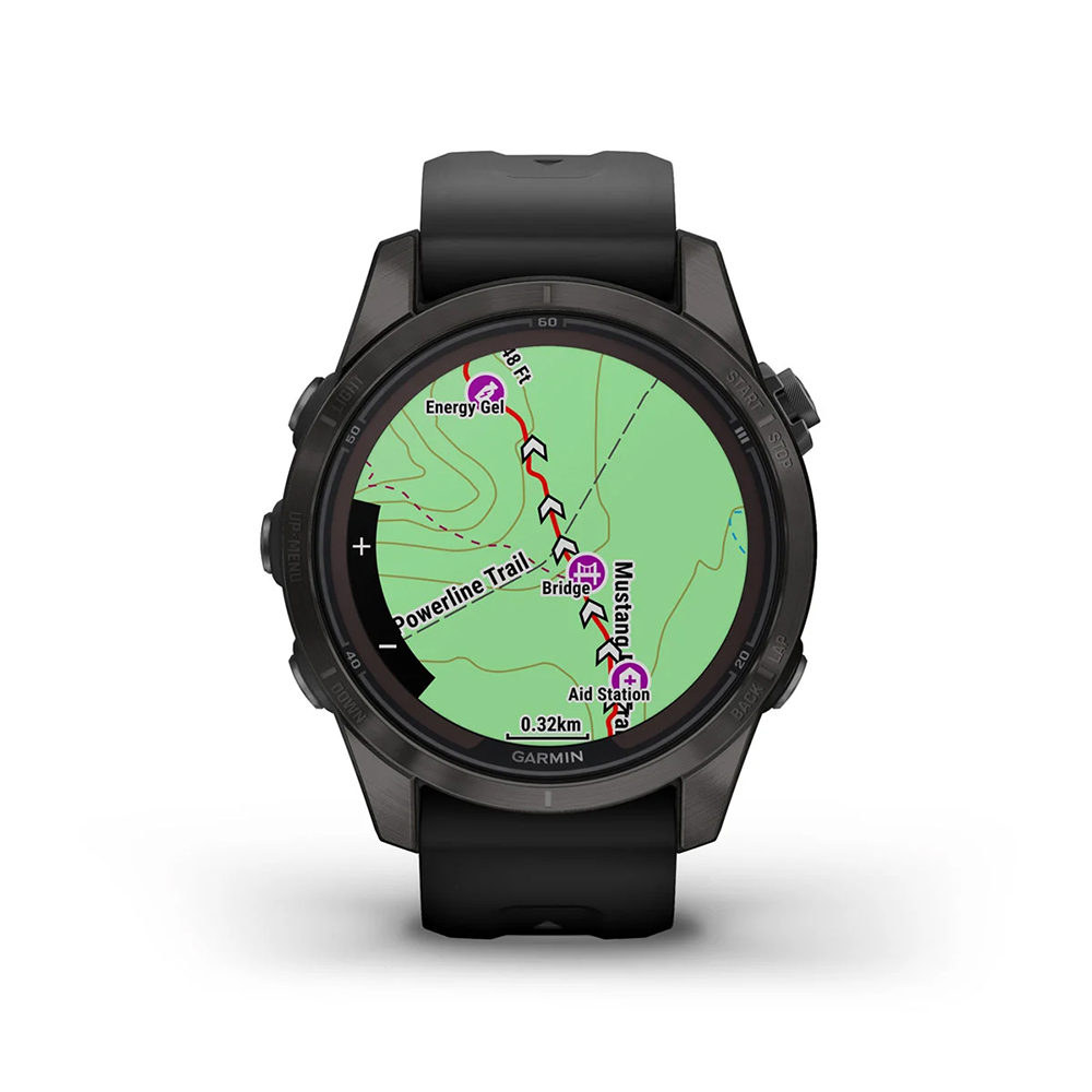 zegarek Garmin 010-02776-11 Fenix 7S Pro Sapphire Solar - Carbon Gray DLC Titanium damski z termometr Fenix - miniatura 3
