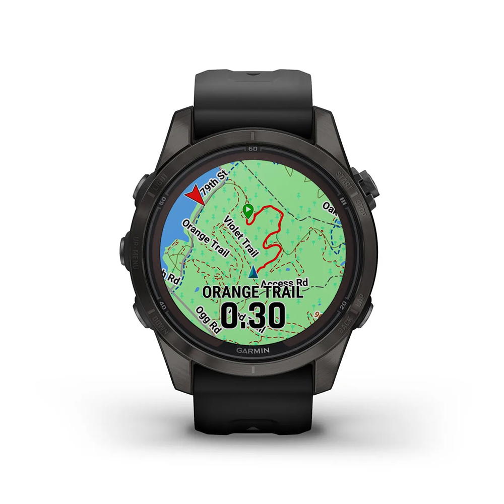 zegarek Garmin 010-02776-11 solar damski Fenix Fenix 7S Pro Sapphire Solar - Carbon Gray DLC Titanium - miniatura 2