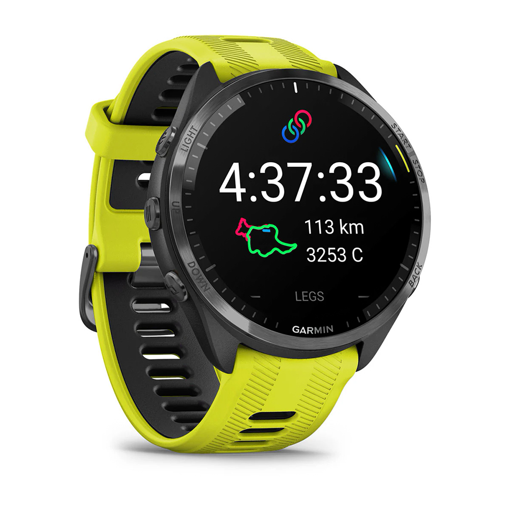 zegarek Garmin 010-02809-12 kwarcowy męski Forerunner Forerunner 965 Carbon Gray DLC Titanium Bezel żółto-czarny - miniatura 6