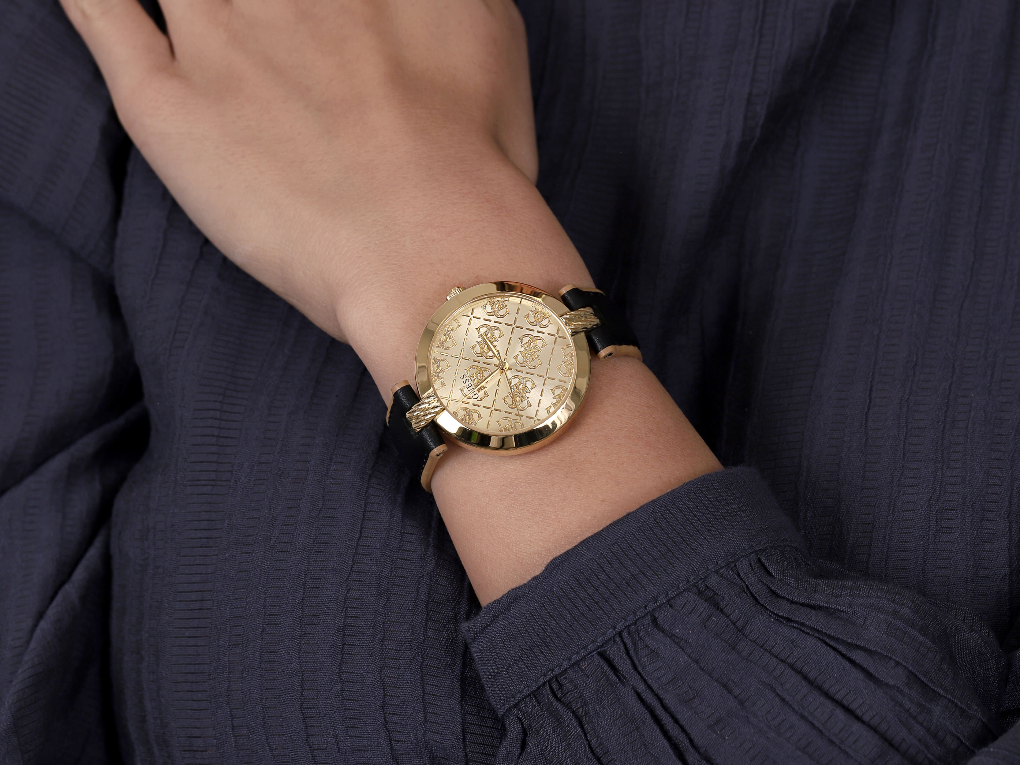 zegarek Guess GW0027L1 złoty Pasek - miniatura 4
