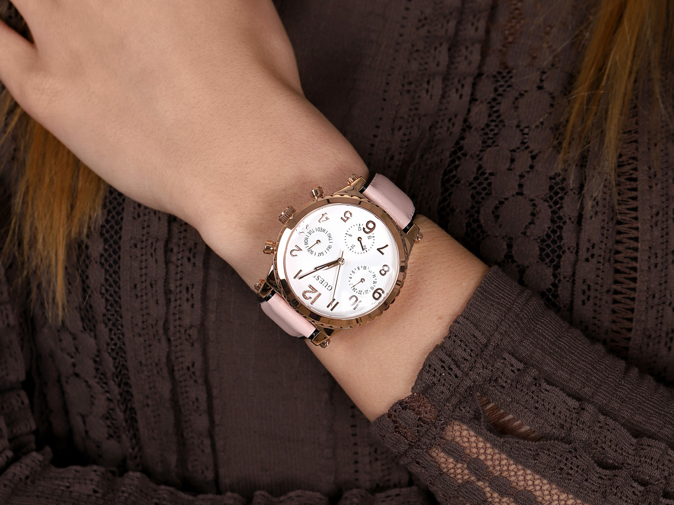 zegarek Guess GW0036L3 różowe złoto Pasek - miniatura 4