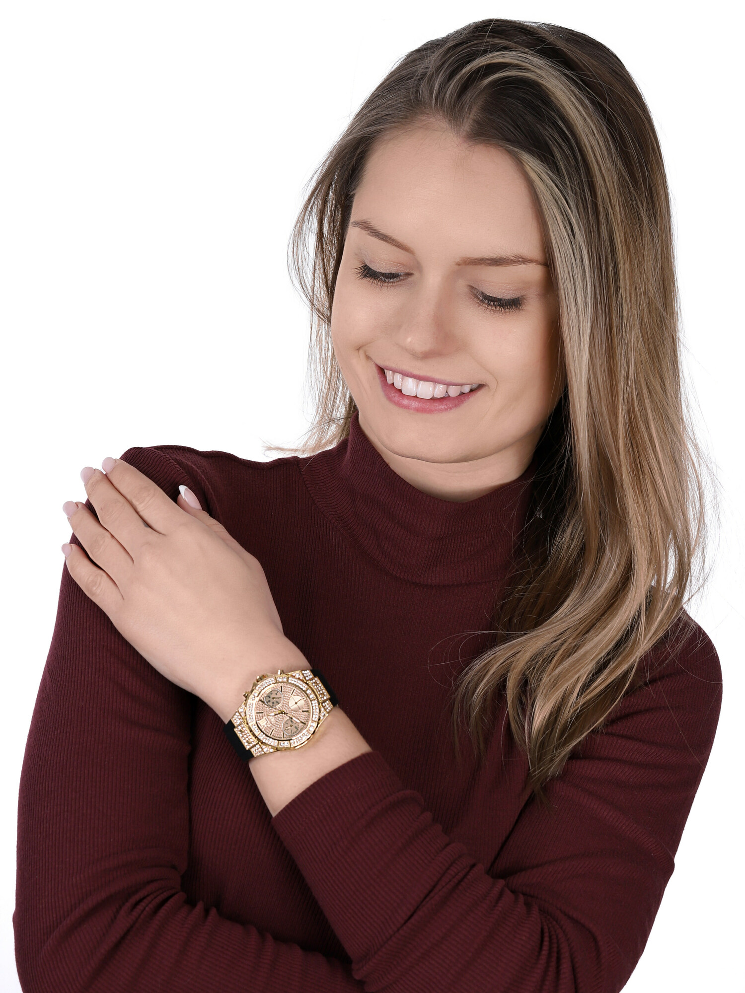 zegarek Guess GW0038L1 złoty Pasek - miniatura 2