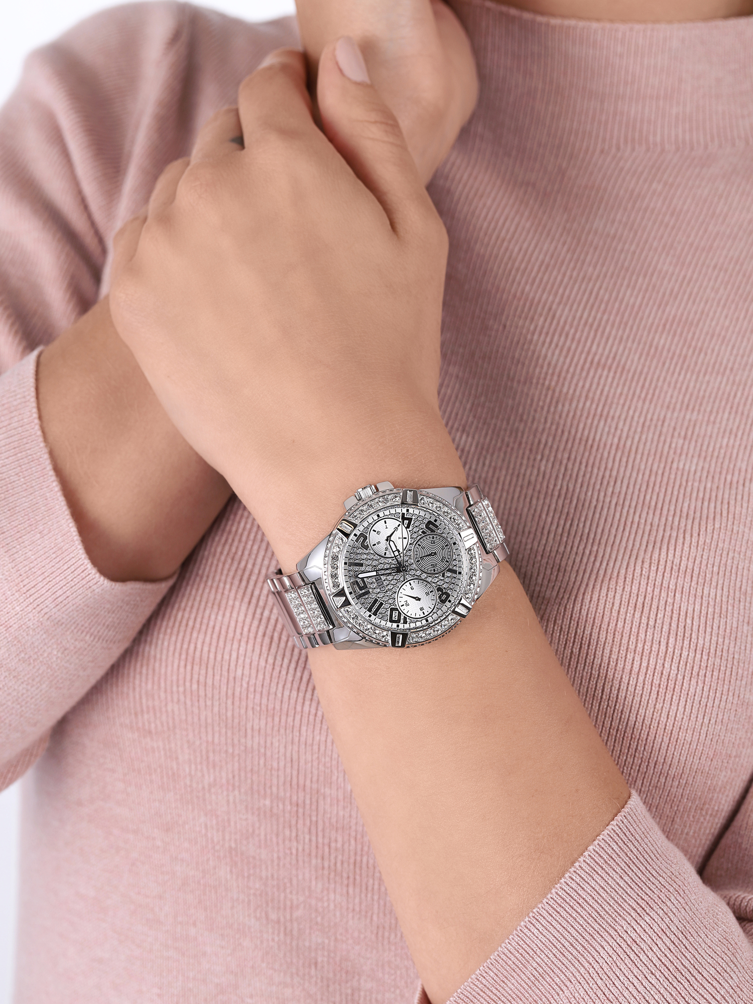 zegarek Guess W1156L1 srebrny Bransoleta - miniatura 4